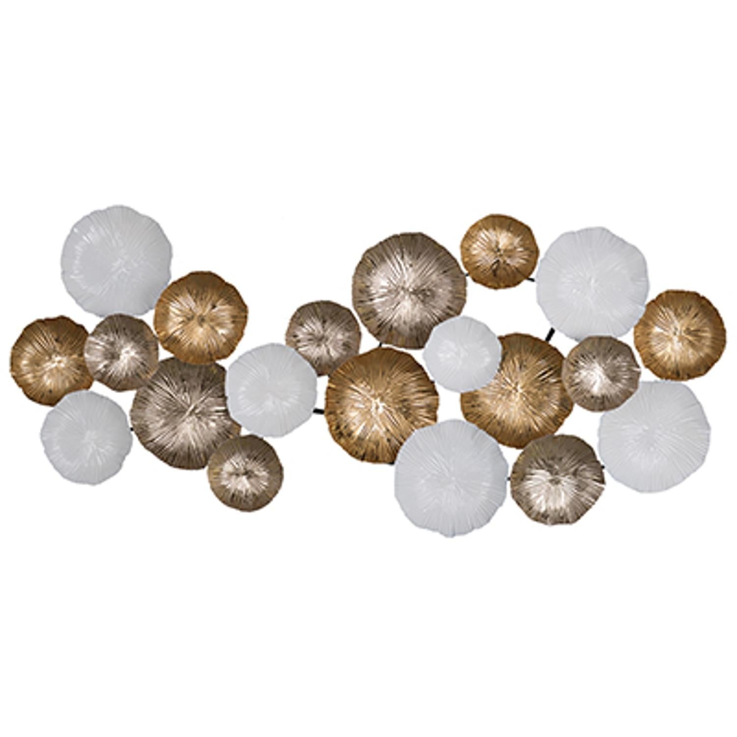 Retro Modern Metallic and White Metal Wall Art | 18