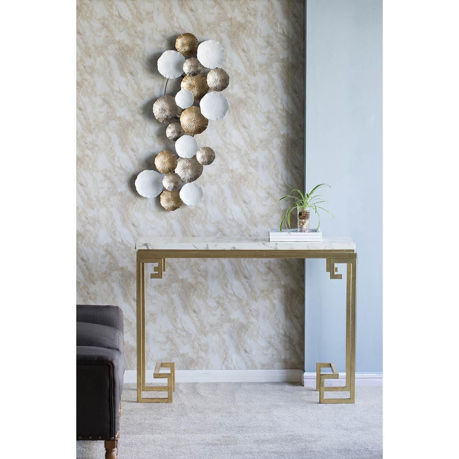 Retro Modern Metallic and White Metal Wall Art | 18