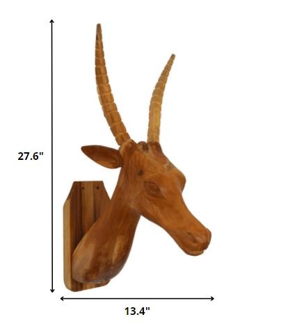 Brown Solid Wood Elk Wall Decor | 13