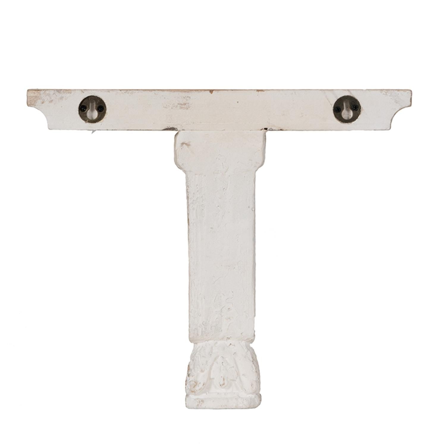 Classic Corbel Style White Washed Wall Shelf | 11.5