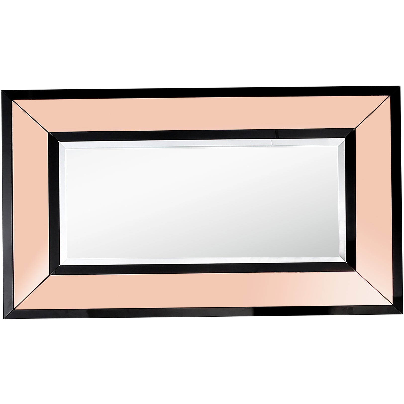 Rose Gold Accent Wood Wall Mirror | 25.5