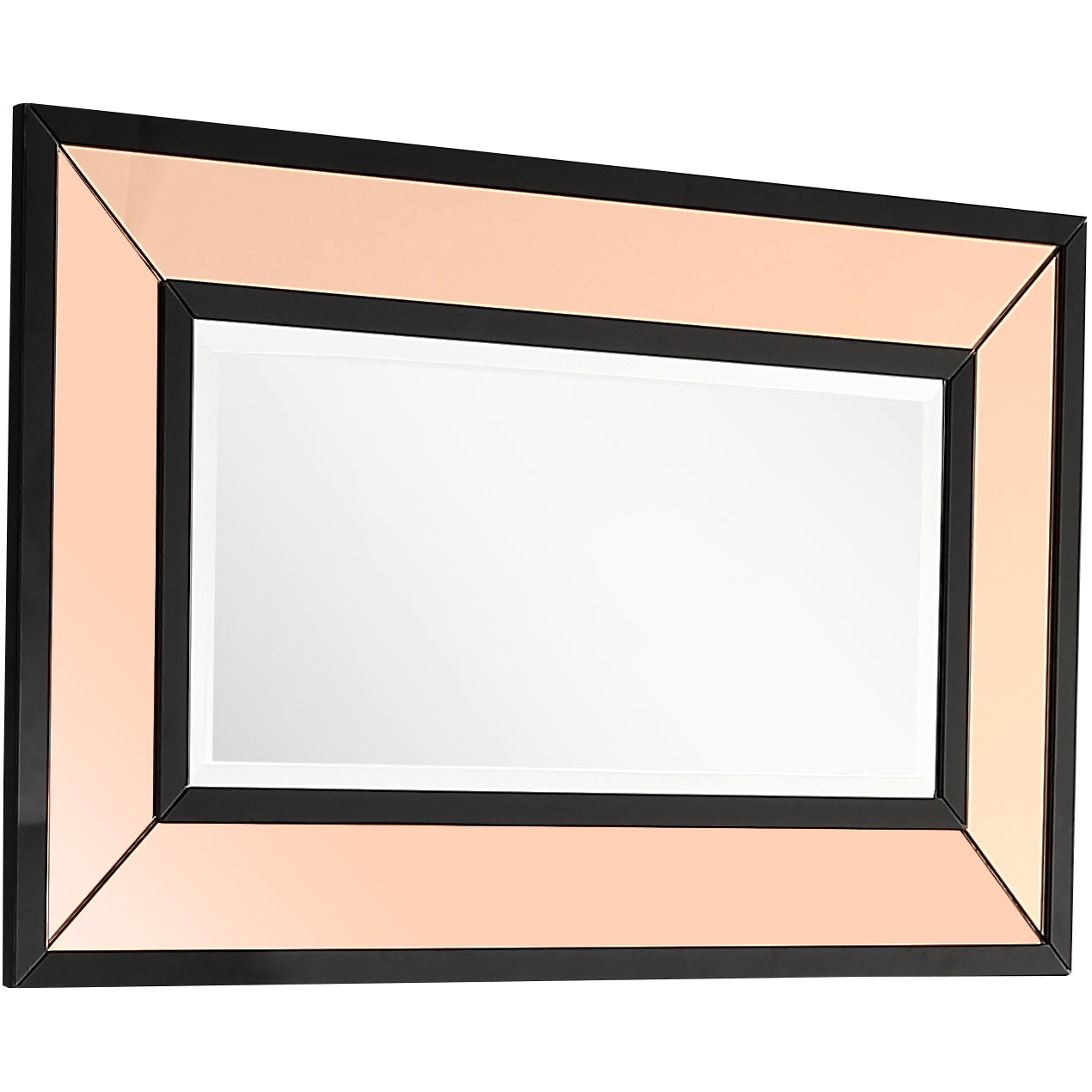 Rose Gold Accent Wood Wall Mirror | 25.5