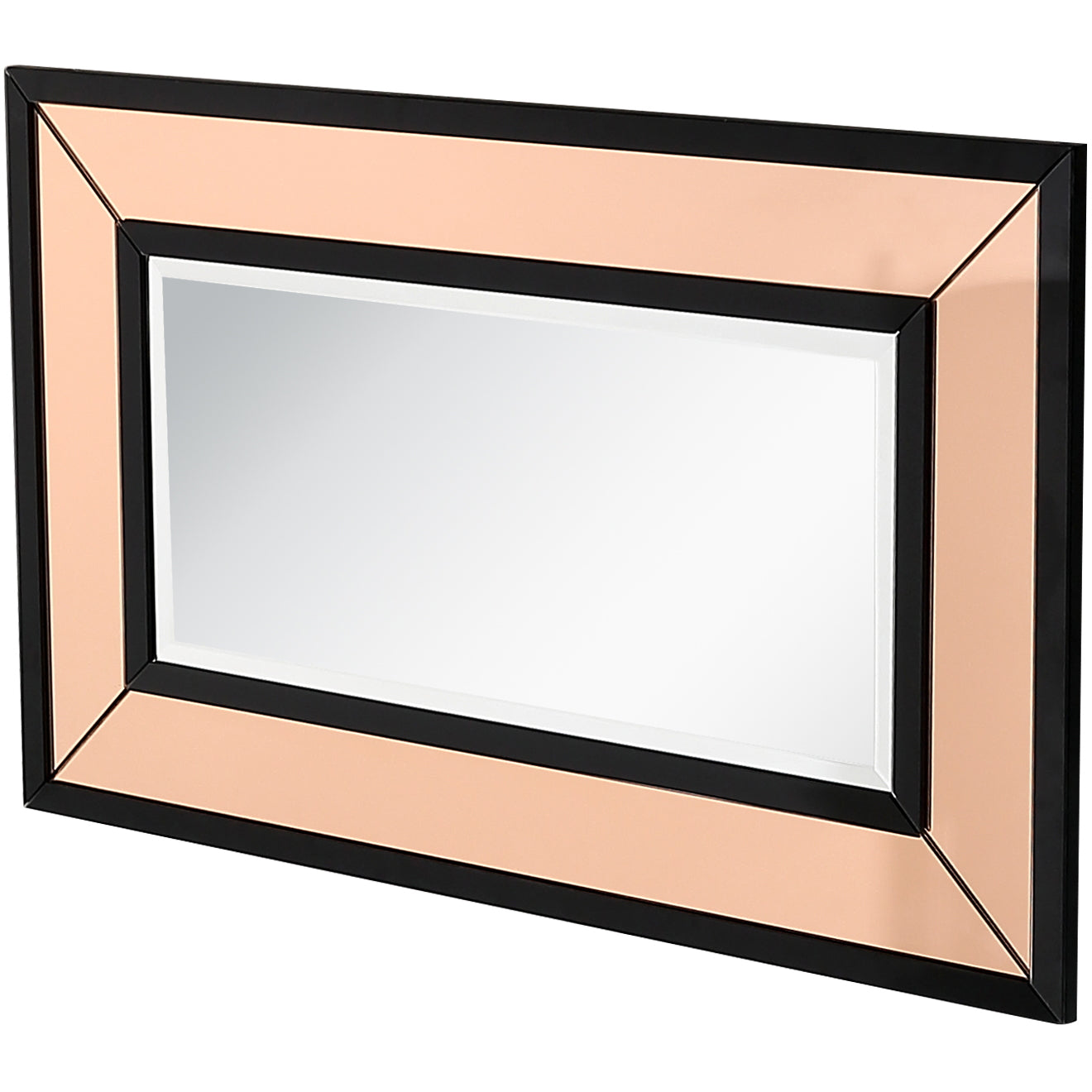 Rose Gold Accent Wood Wall Mirror | 25.5