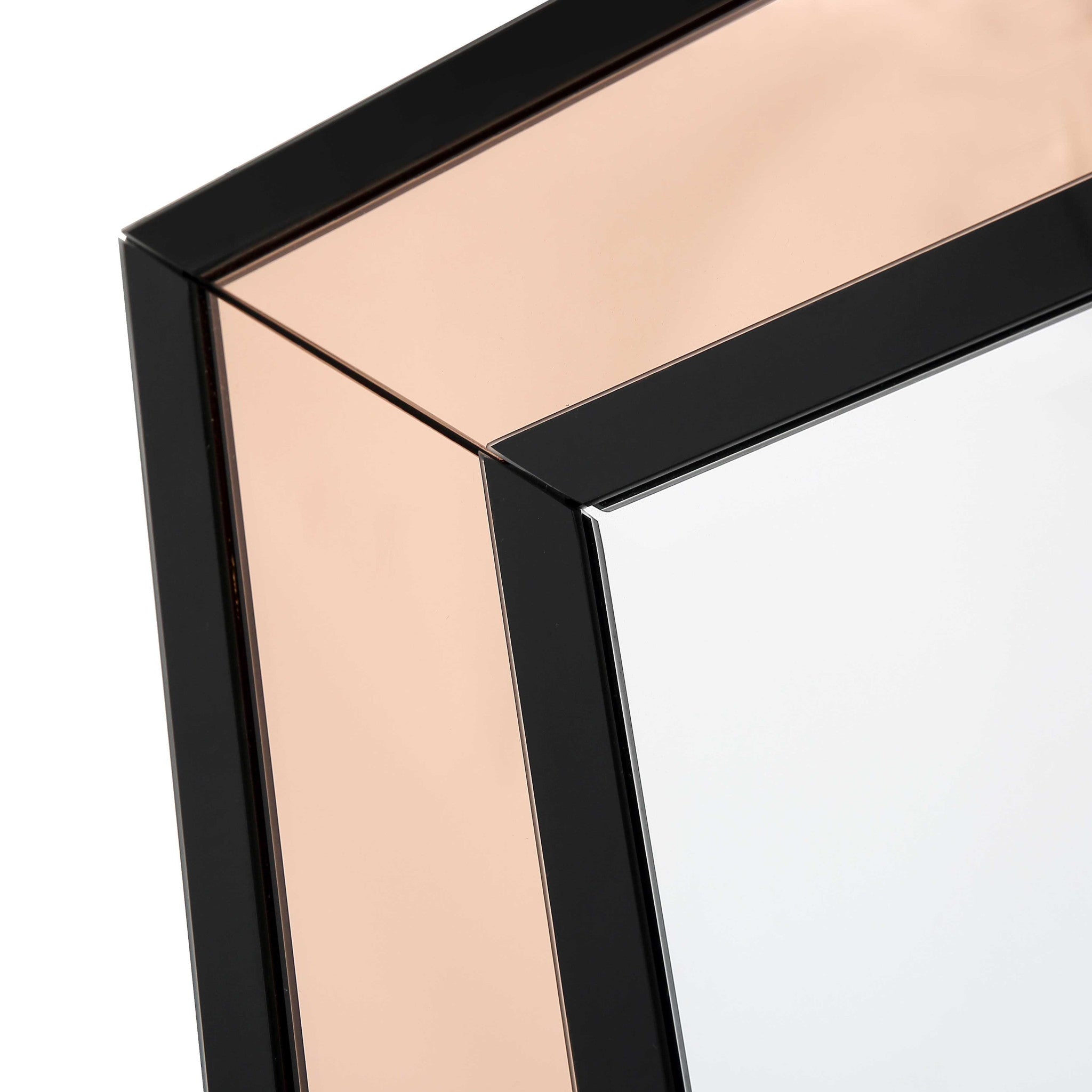 Rose Gold Accent Wood Wall Mirror | 25.5