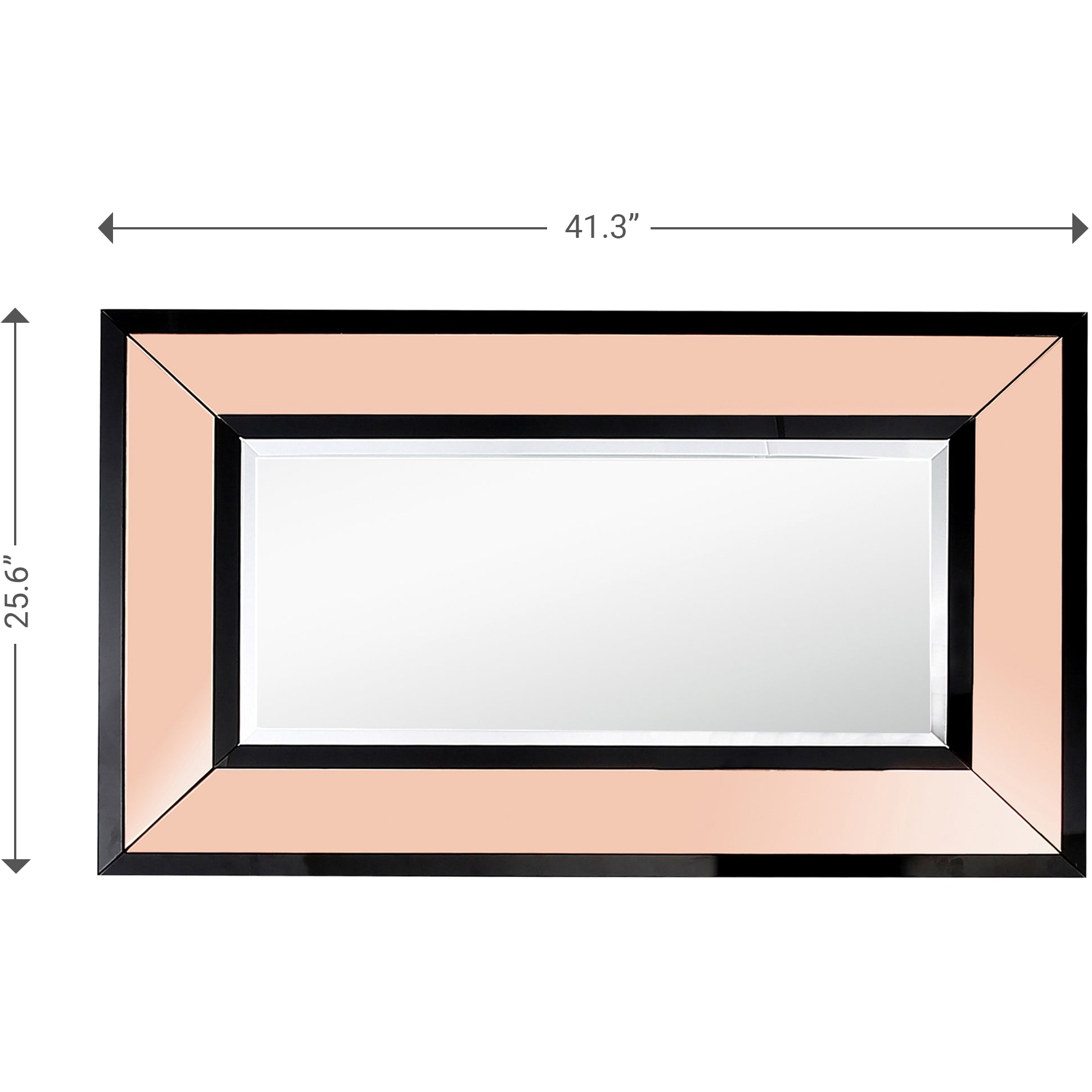 Rose Gold Accent Wood Wall Mirror | 25.5