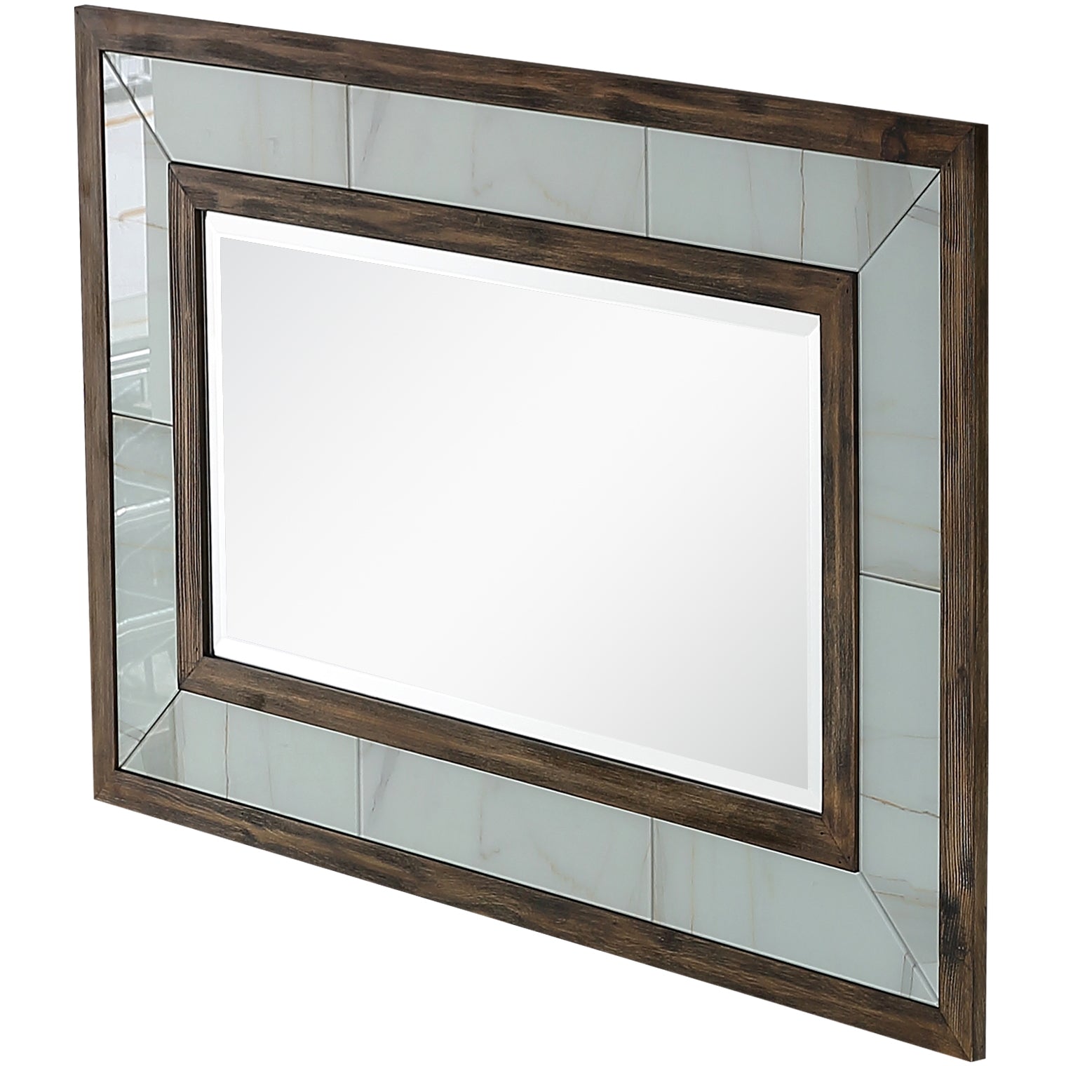 Brown Accent Wood Wall Mirror | 31.5