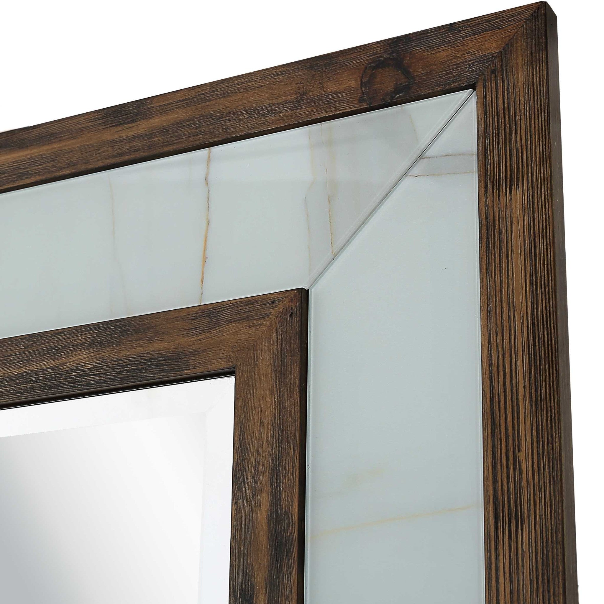 Brown Accent Wood Wall Mirror | 31.5