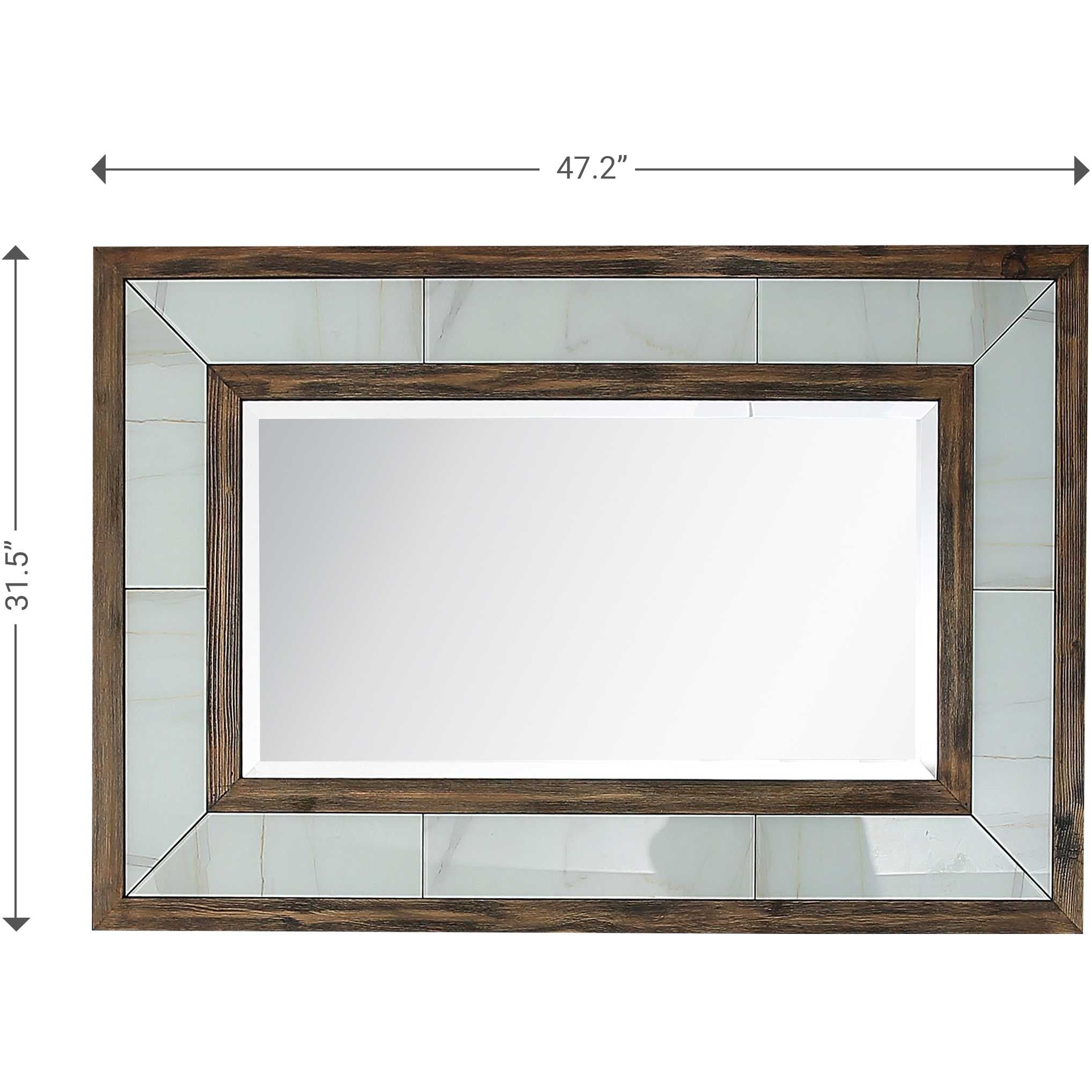 Brown Accent Wood Wall Mirror | 31.5