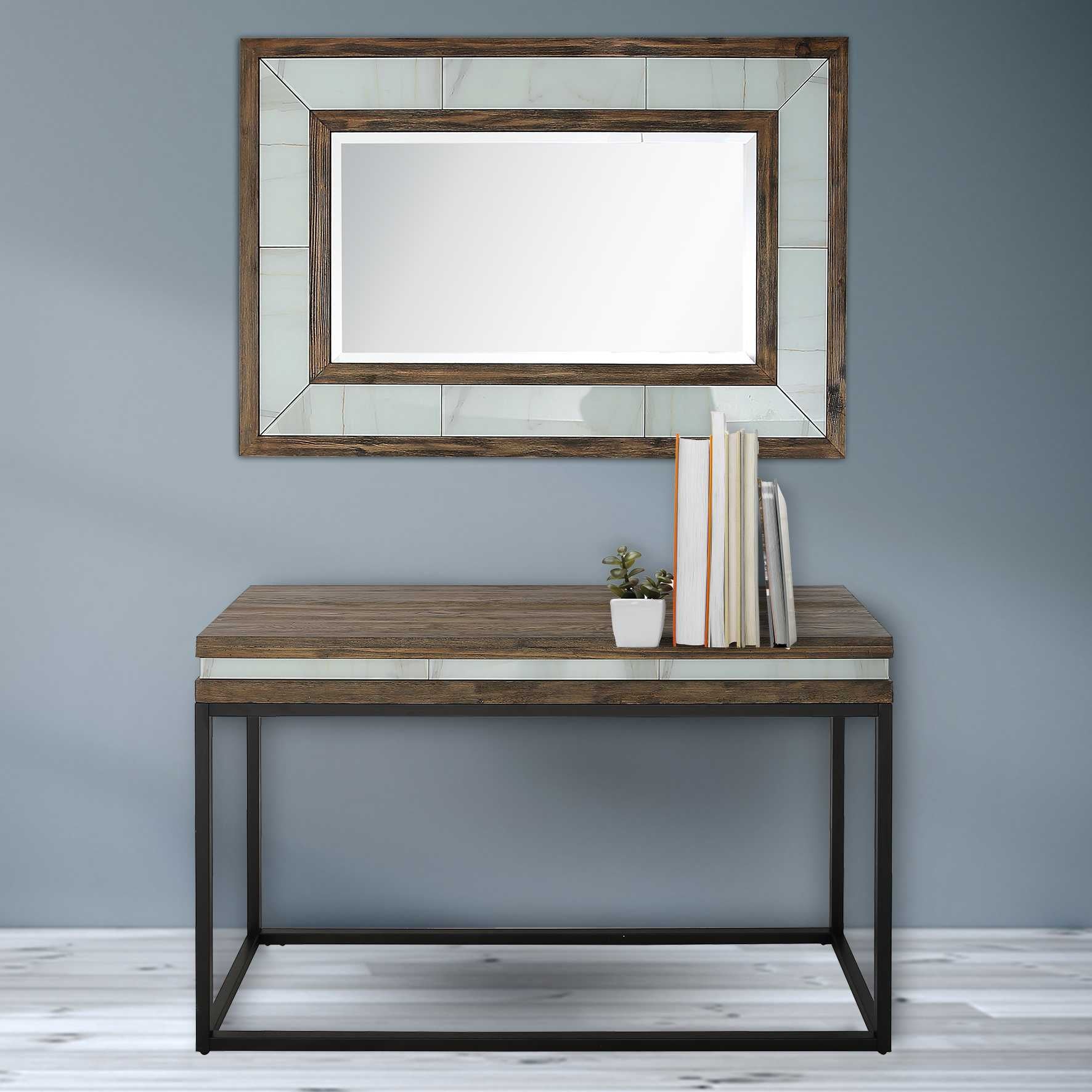 Brown Accent Wood Wall Mirror | 31.5