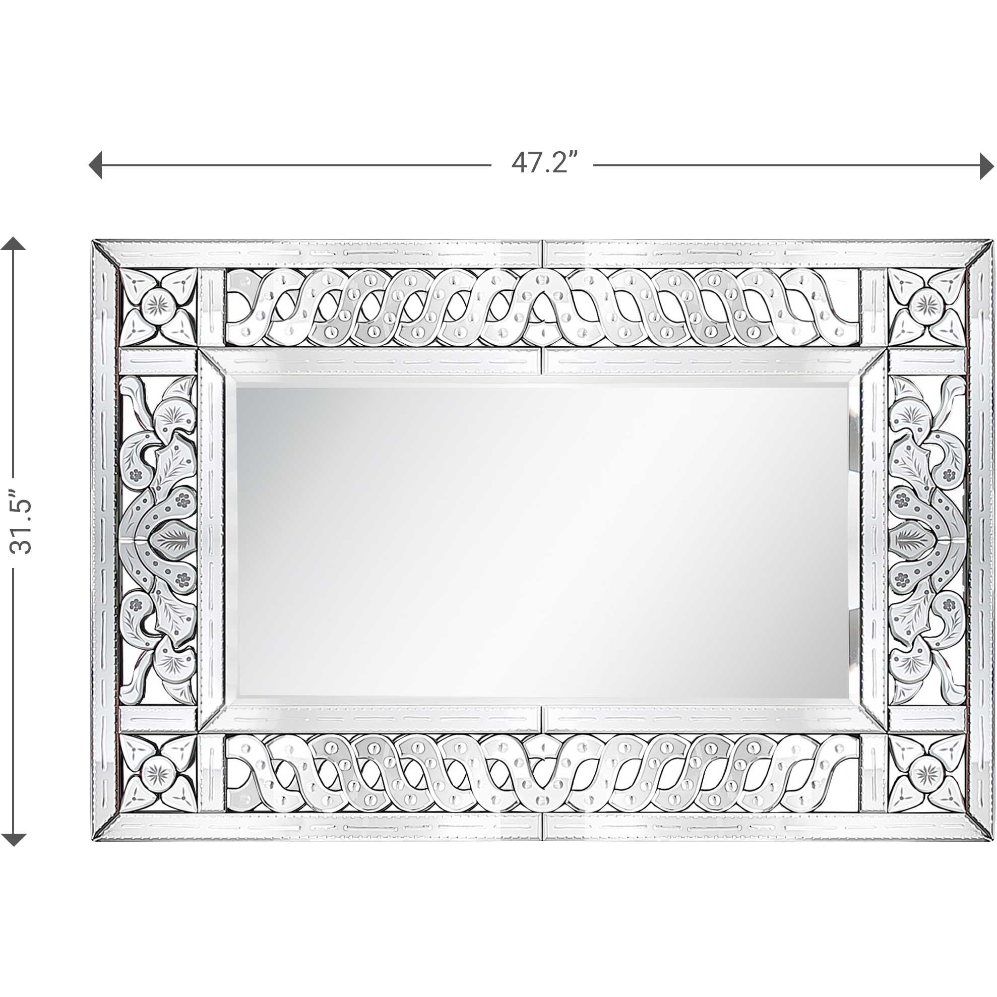 Ornate Accent Wood Wall Mirror | 31.5