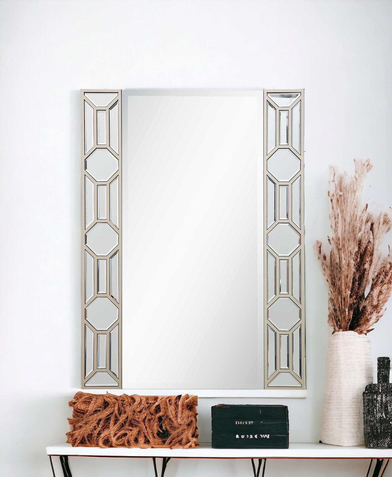 Champagne Accent Wood Framed Wall Mirror | 26