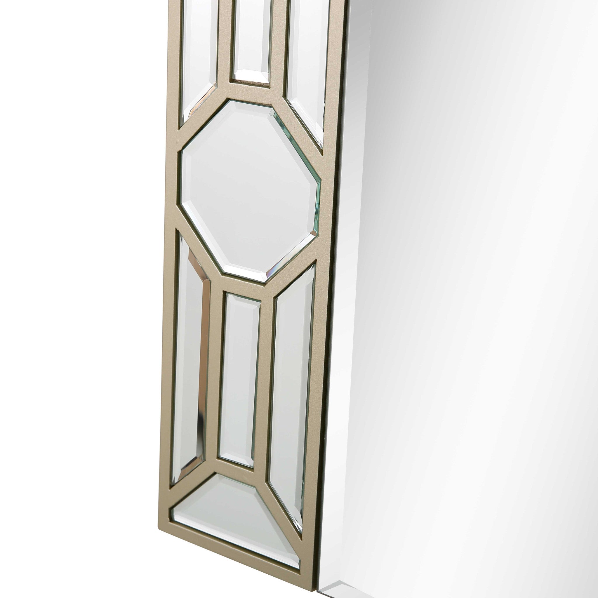 Champagne Accent Wood Framed Wall Mirror | 26