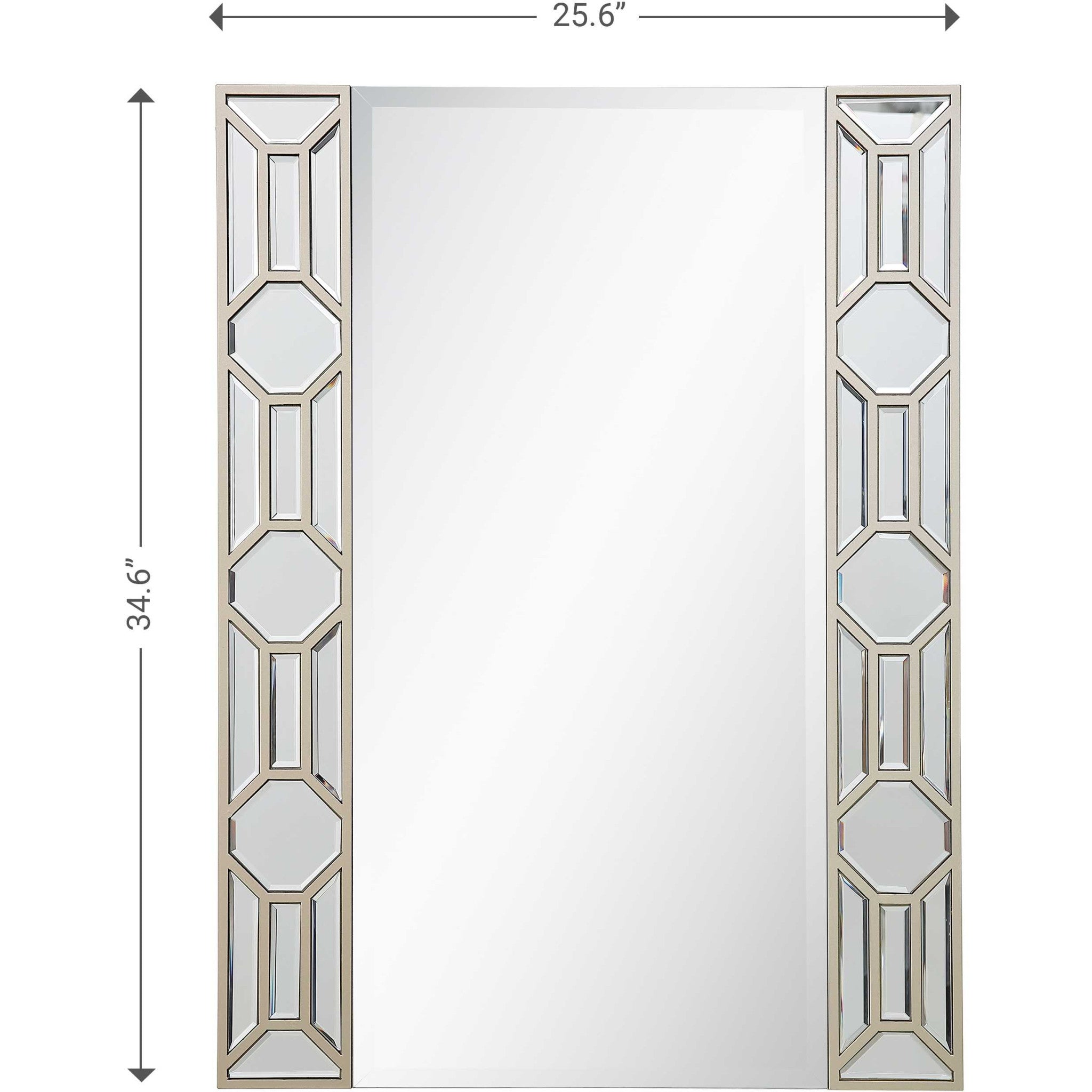 Champagne Accent Wood Framed Wall Mirror | 26