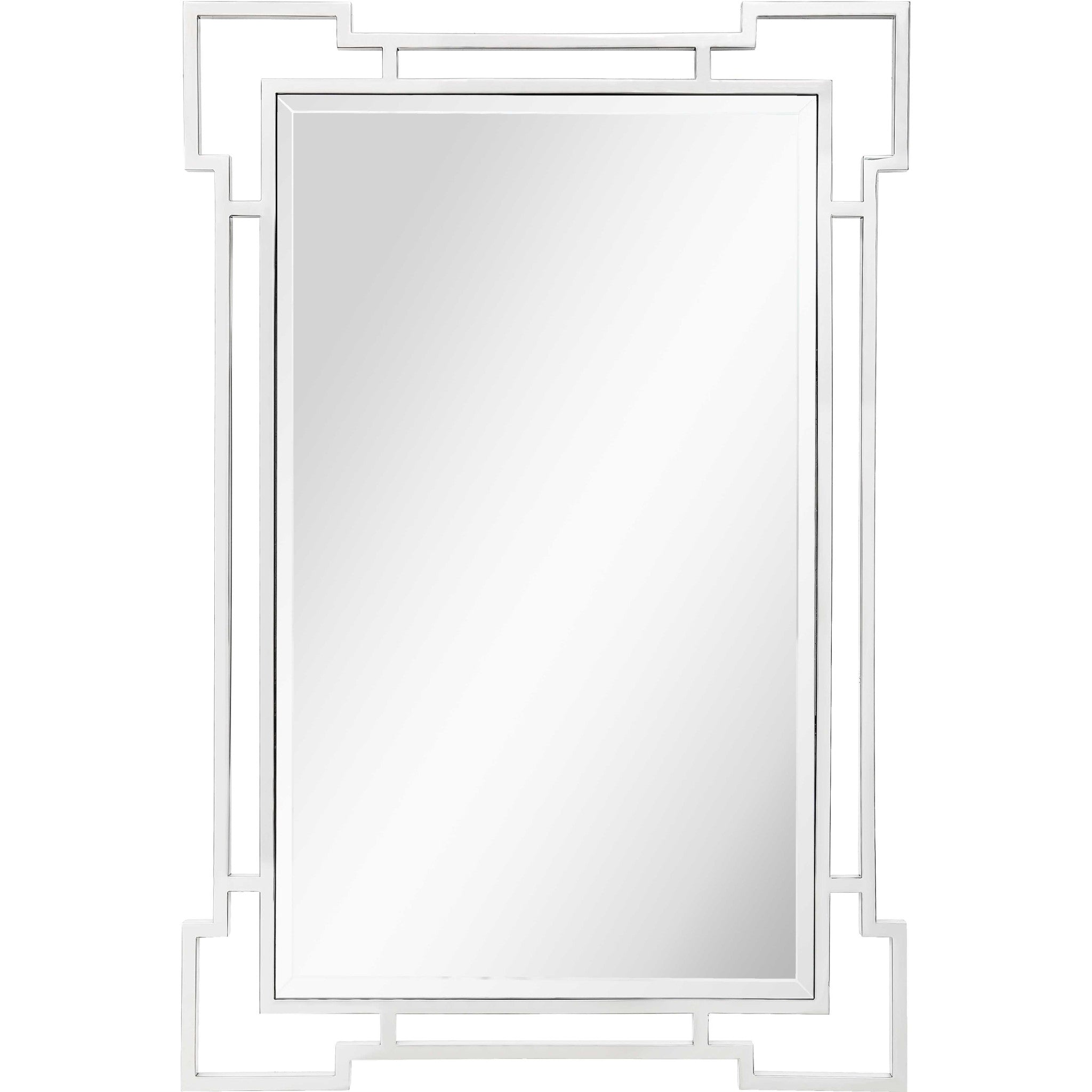 Silver Accent Wood Wall Mirror | 28