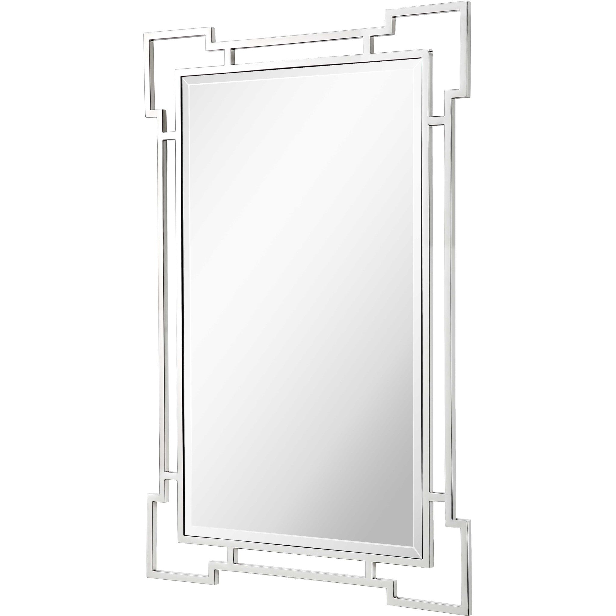 Silver Accent Wood Wall Mirror | 28