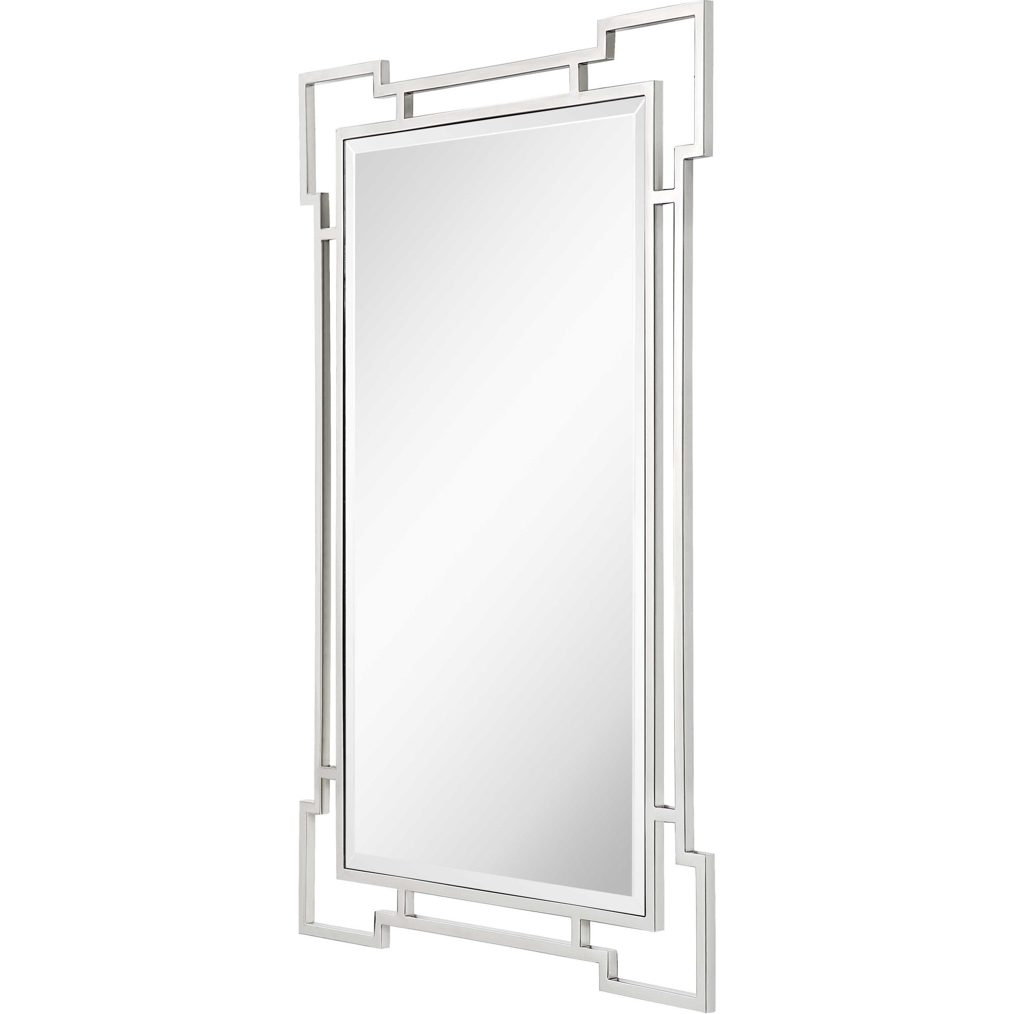 Silver Accent Wood Wall Mirror | 28