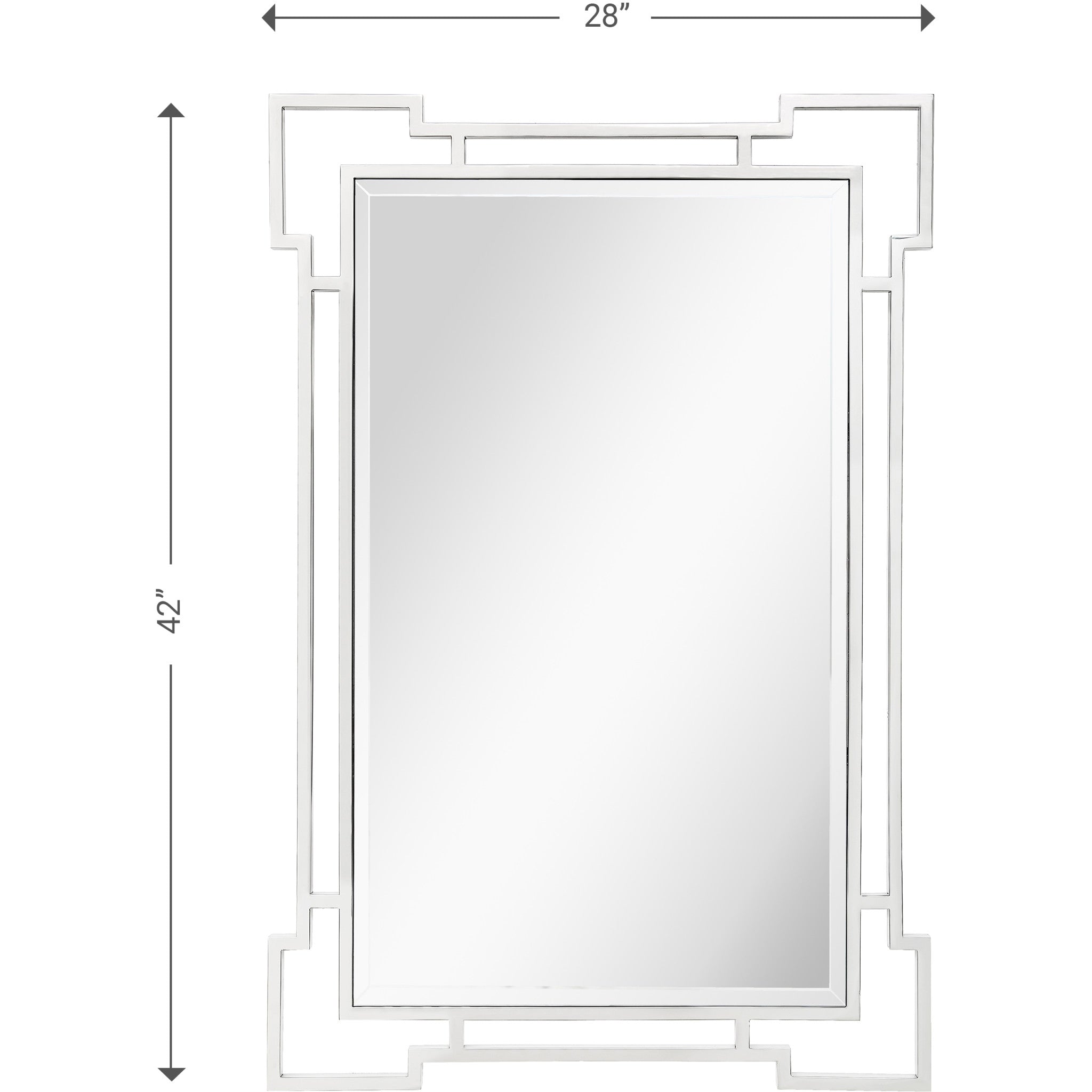 Silver Accent Wood Wall Mirror | 28