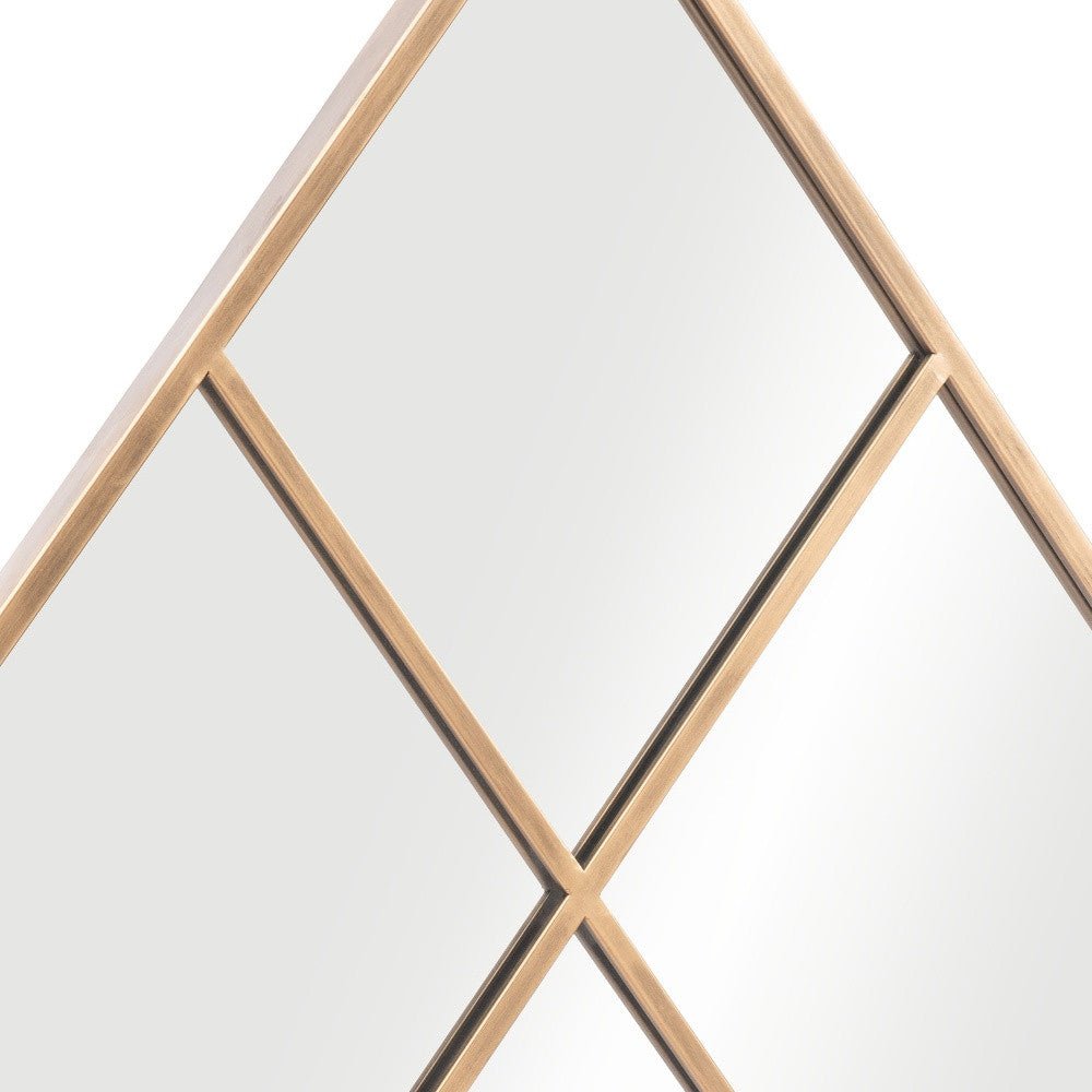 Zoomed In View 41 inch Gold Diamond Accent Steel Wall Mirror