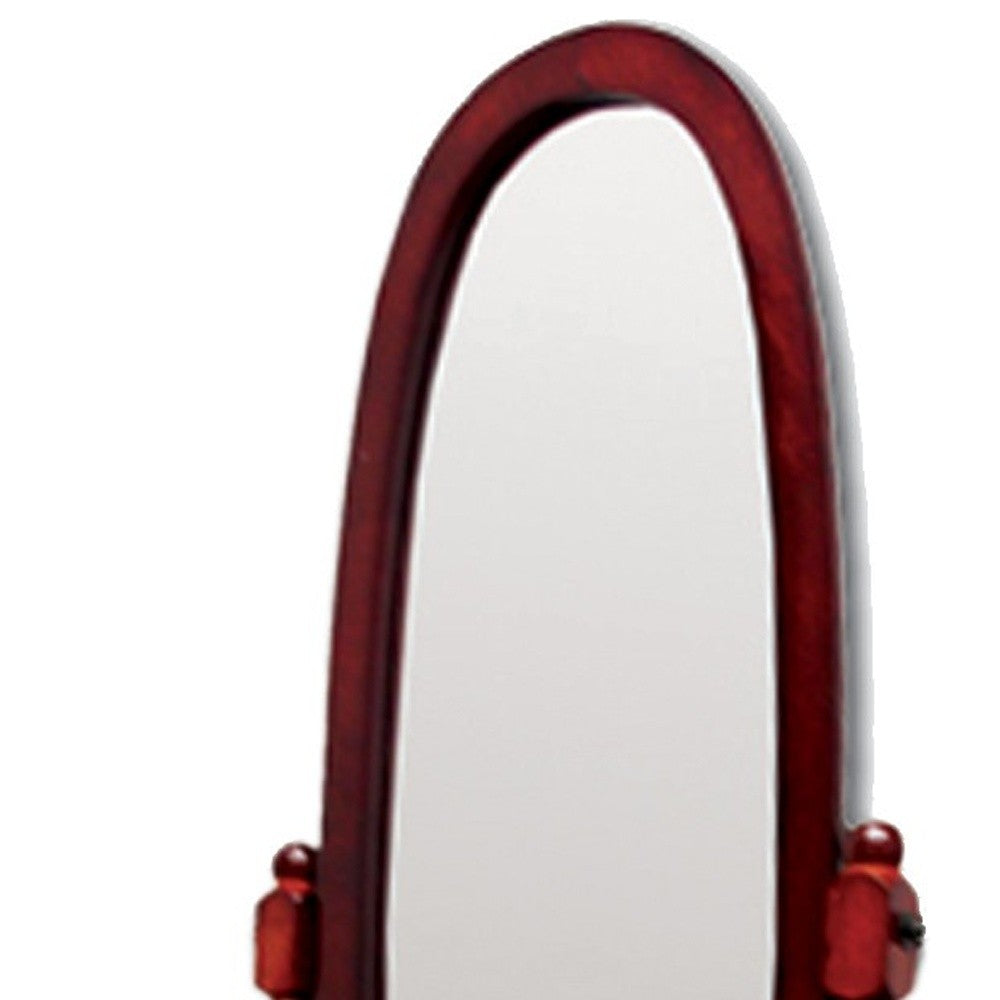 Brown Oval Cheval Standing Mirror | 23