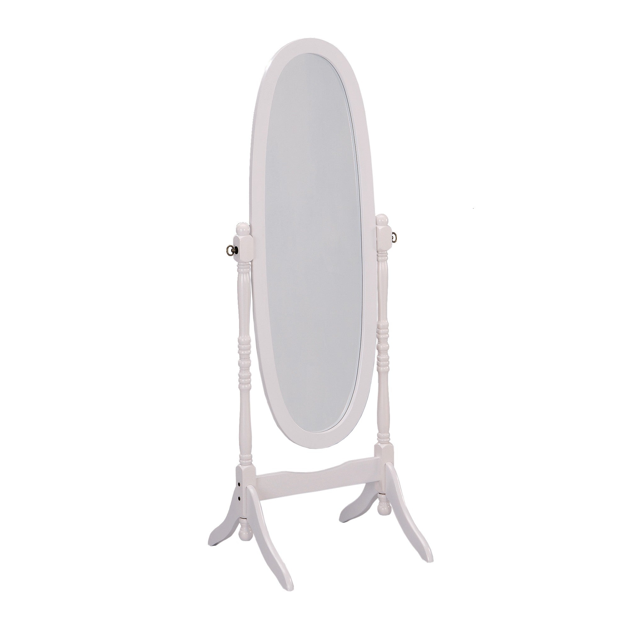 White Oval Cheval Standing Mirror | 23