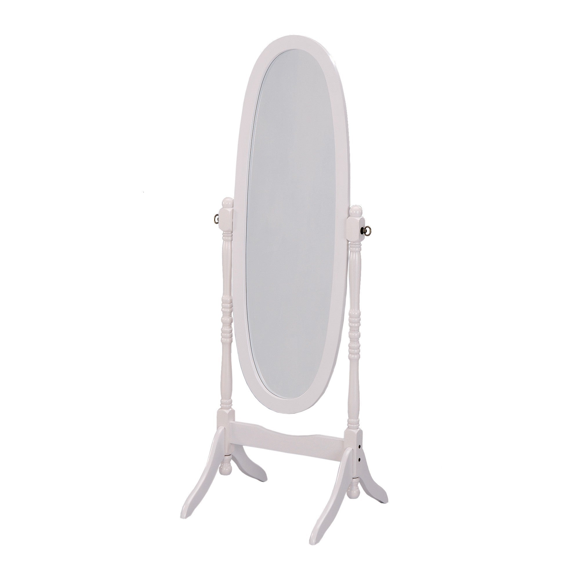 White Oval Cheval Standing Mirror | 23