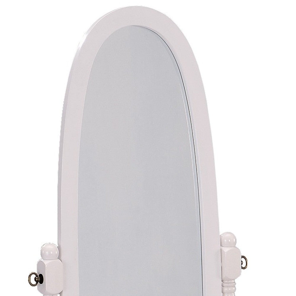 White Oval Cheval Standing Mirror | 23