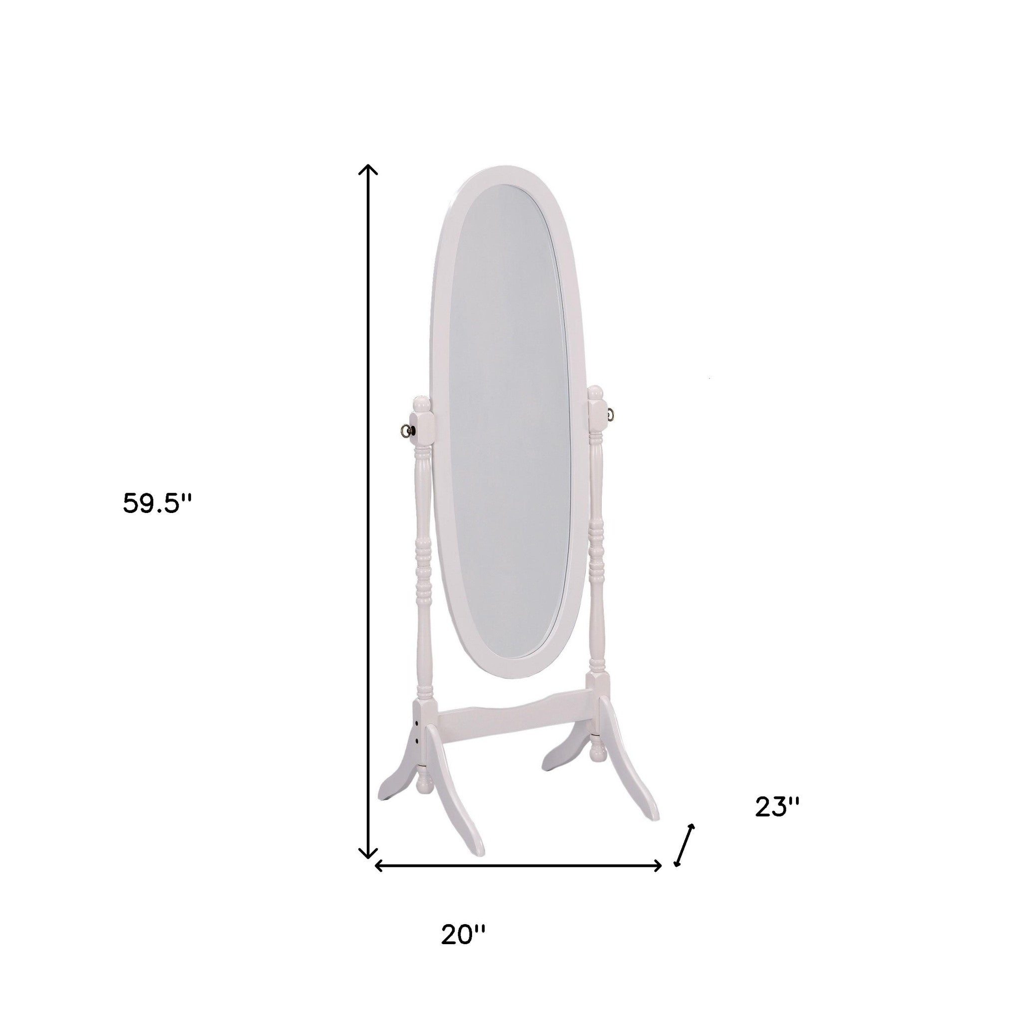 White Oval Cheval Standing Mirror | 23