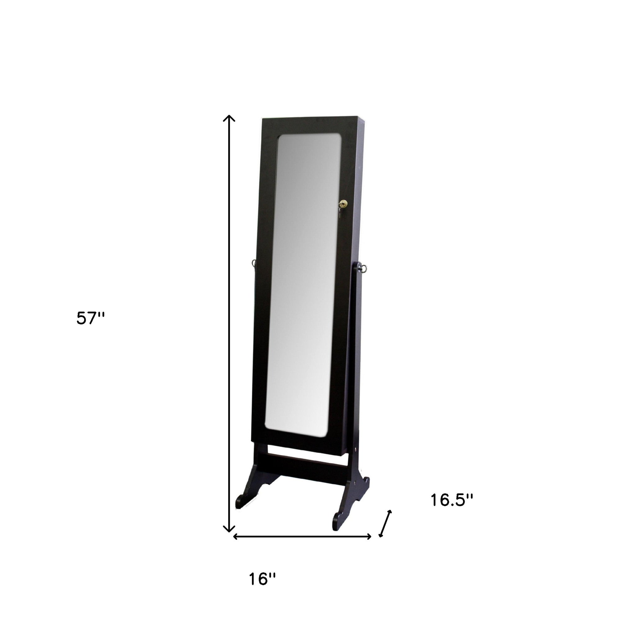 Brown Rectangle Cheval Standing Mirror | 57