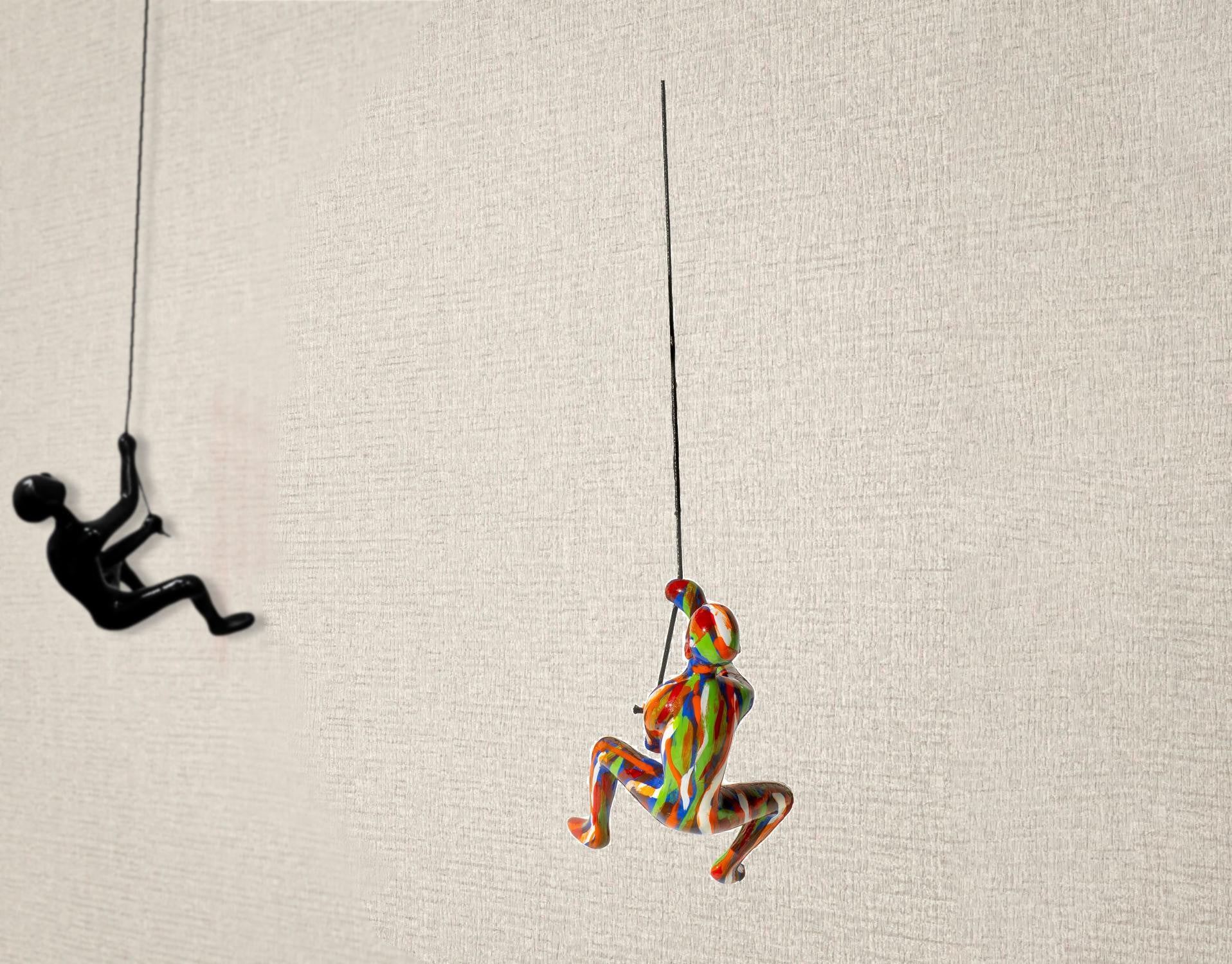 Set Of Three Red Green Blue Multi Color Resin People Wall Decor | 3