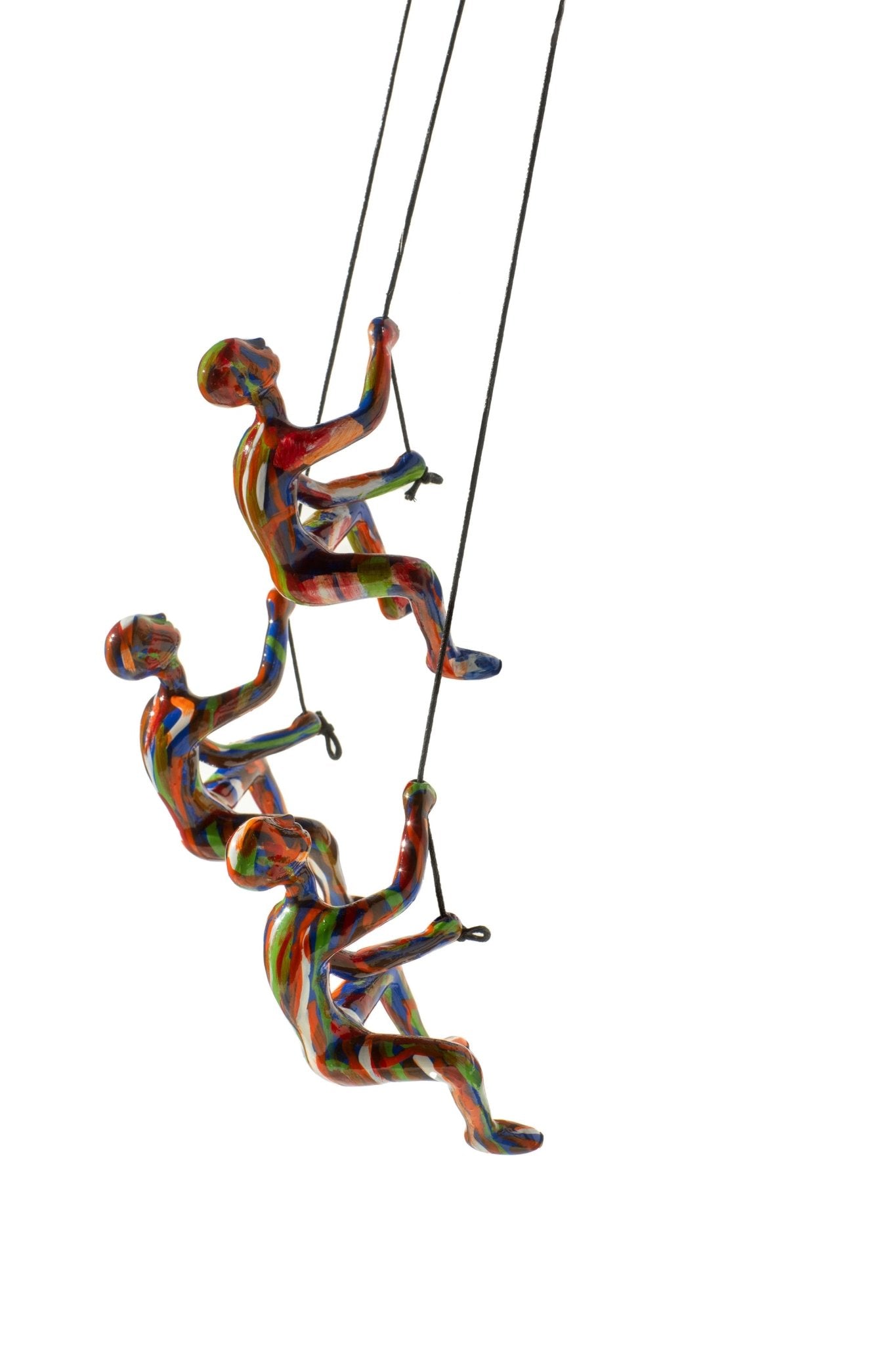 Set Of Three Red Green Blue Multi Color Resin People Wall Decor | 3