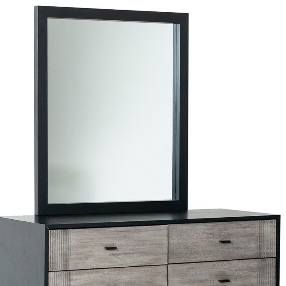 Black Ash Veneer Rectangle Dresser or Wall Mirror | 34