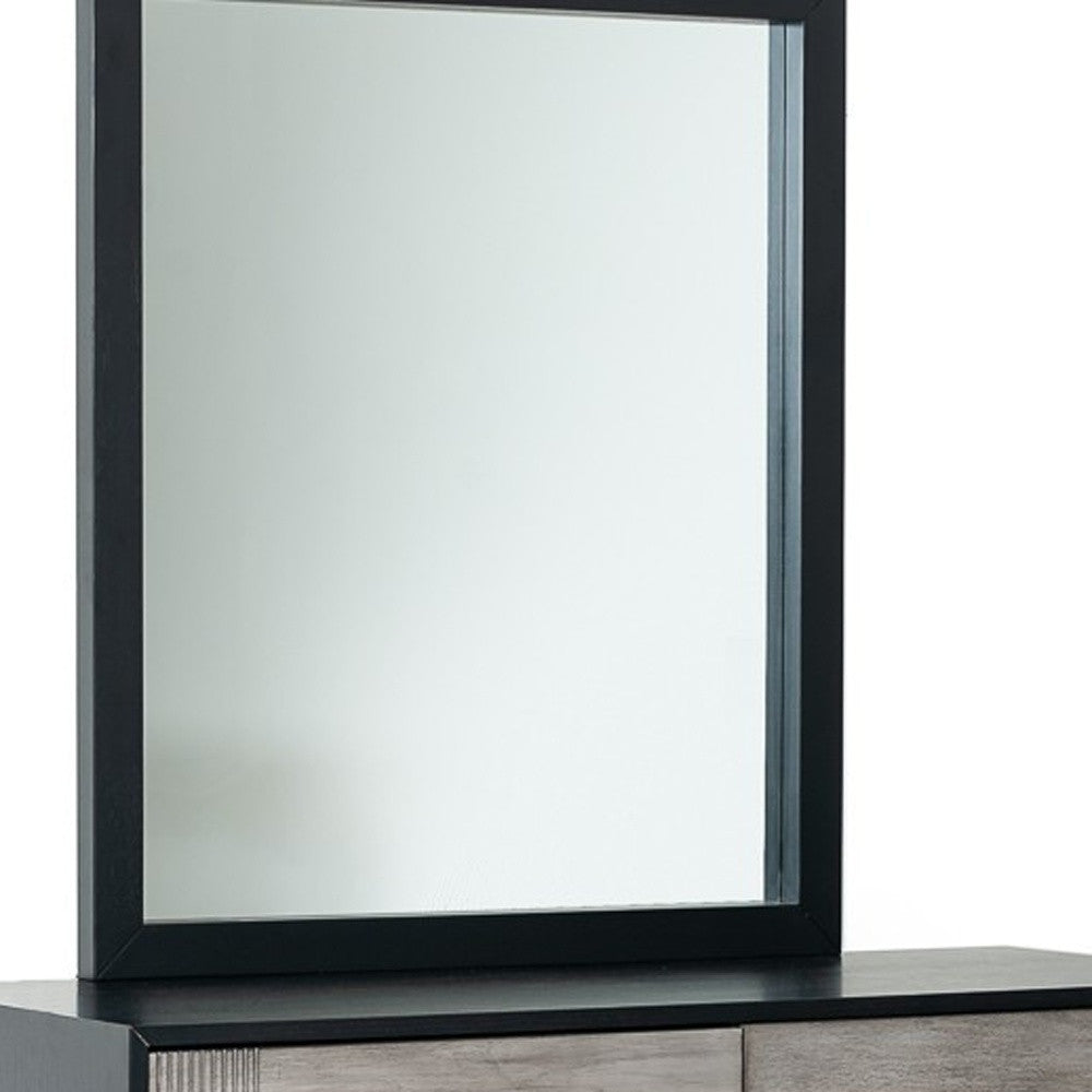 Black Ash Veneer Rectangle Dresser or Wall Mirror | 34