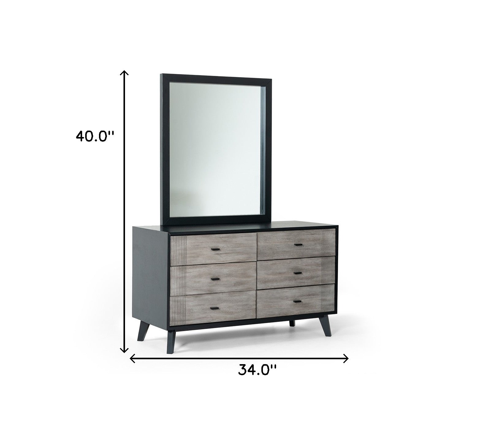 Black Ash Veneer Rectangle Dresser or Wall Mirror | 34