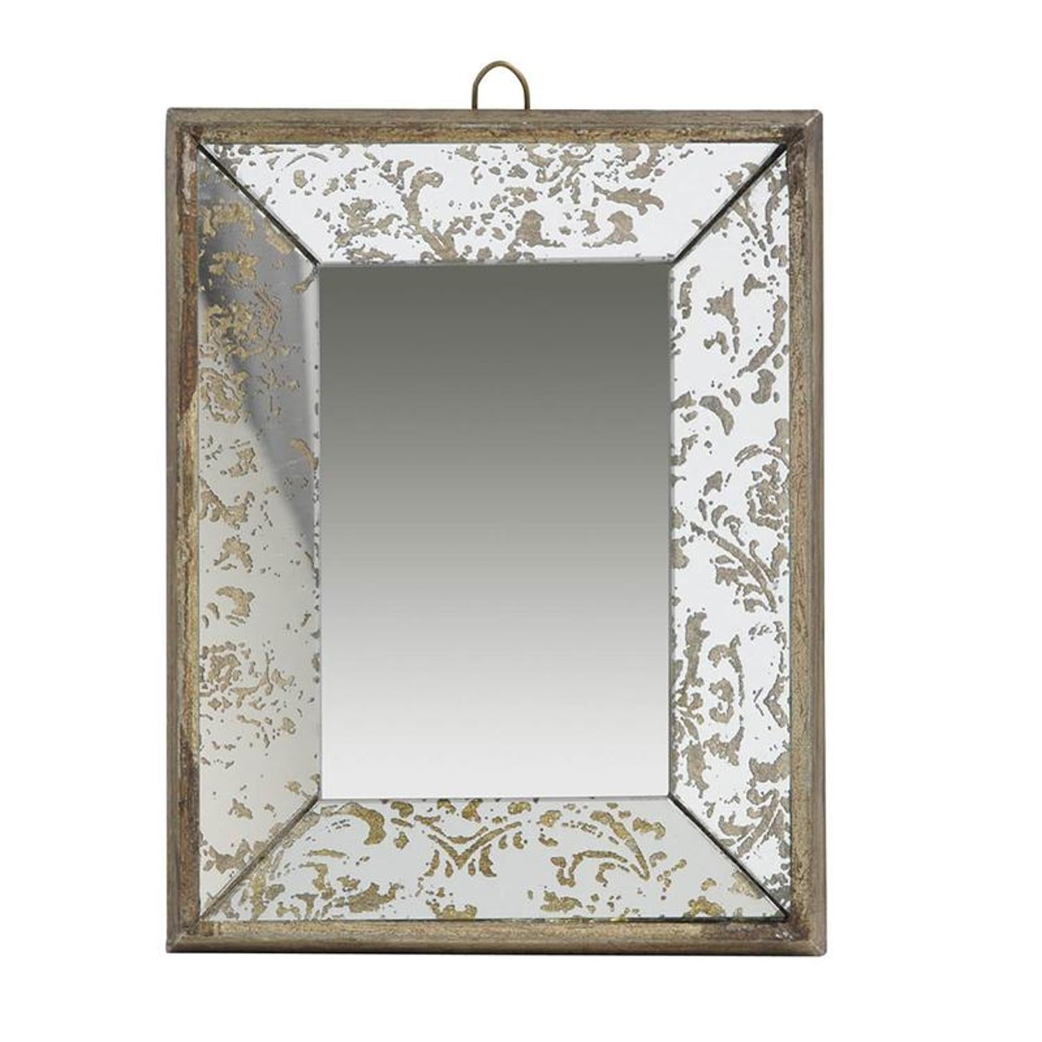 Rectangle Vintage Style Glass Frame Accent Wall Mirror | 9.5