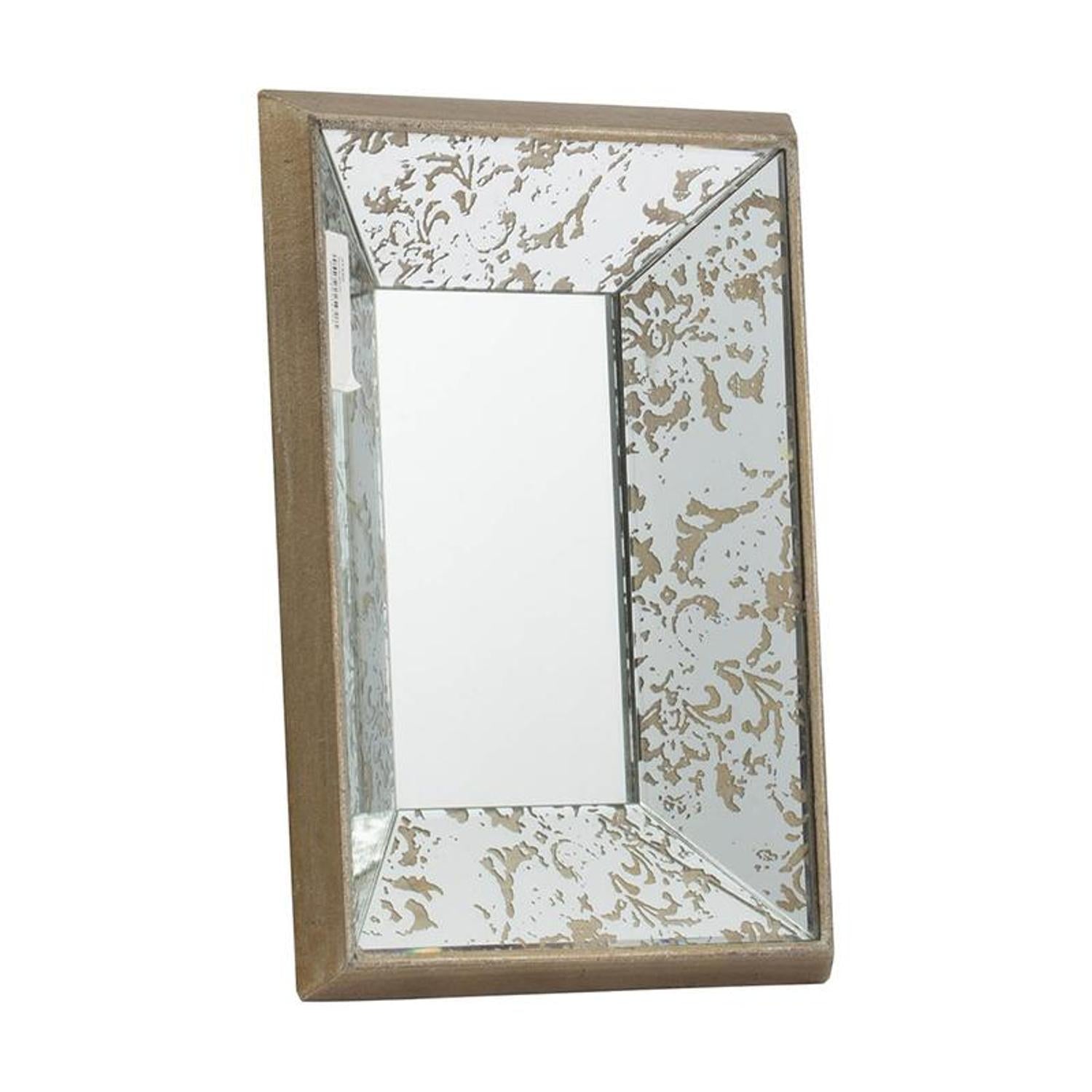 Rectangle Vintage Style Glass Frame Accent Wall Mirror | 9.5