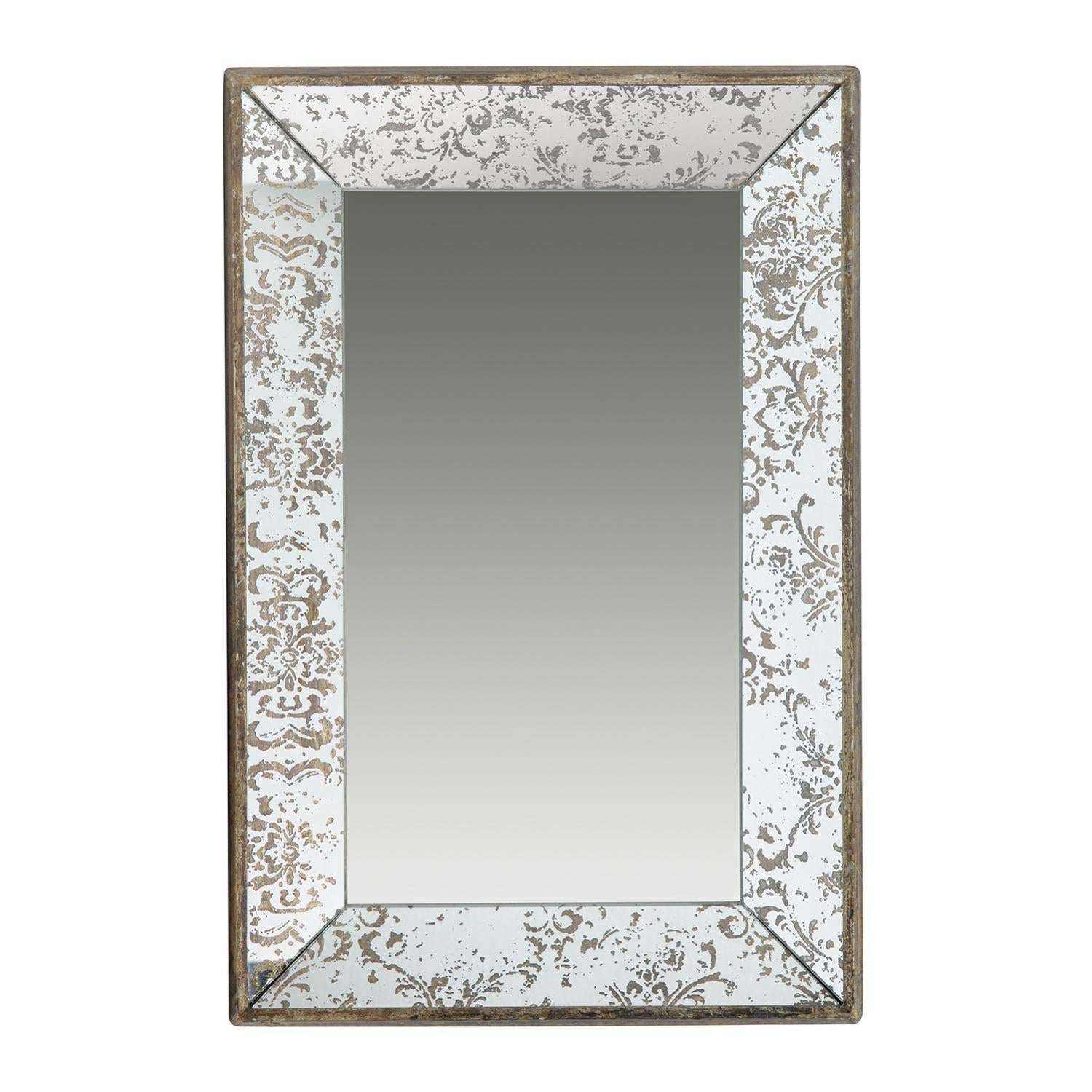 Silver Rectangle Accent Glass Wall Mirror | 16