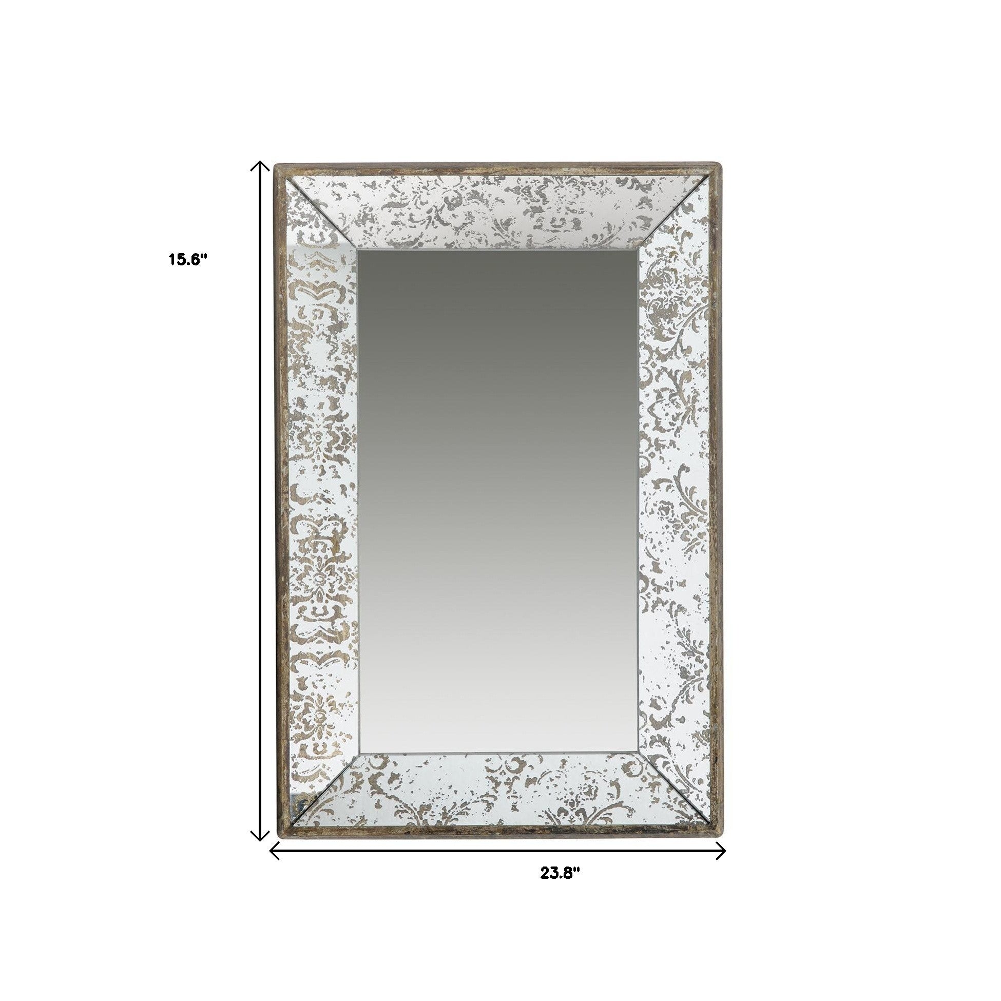 Silver Rectangle Accent Glass Wall Mirror | 16