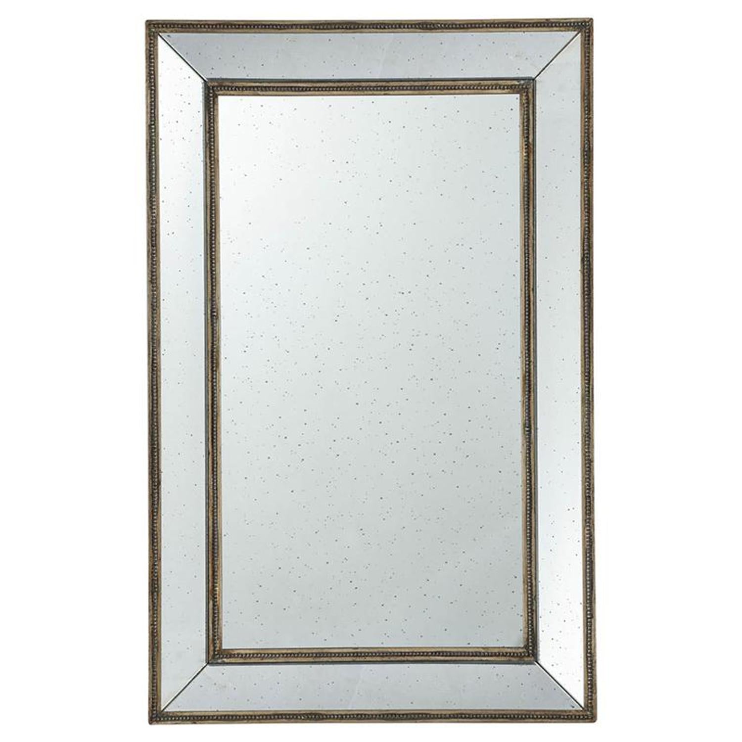 Large Antique Silver Rectangle Accent Wall Mirror | 27.5