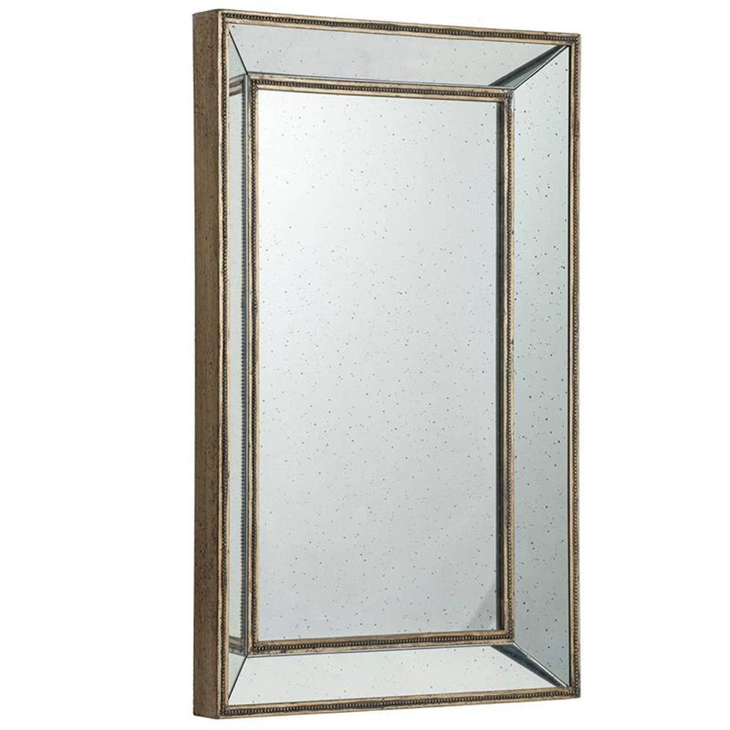 Large Antique Silver Rectangle Accent Wall Mirror | 27.5