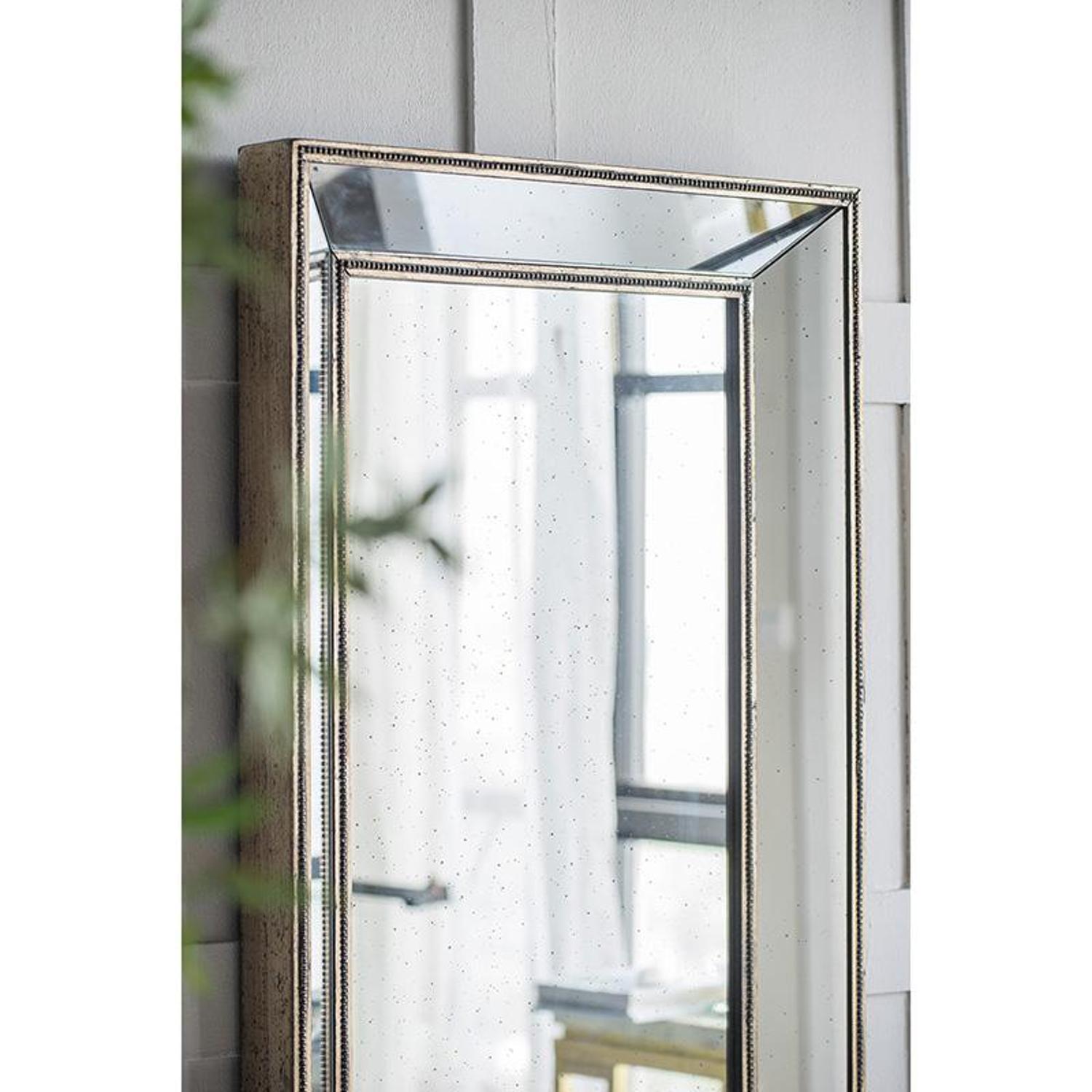 Large Antique Silver Rectangle Accent Wall Mirror | 27.5