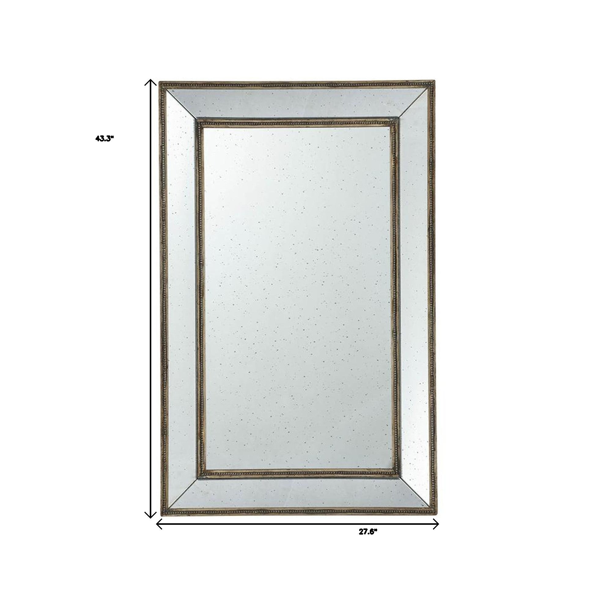 Large Antique Silver Rectangle Accent Wall Mirror | 27.5