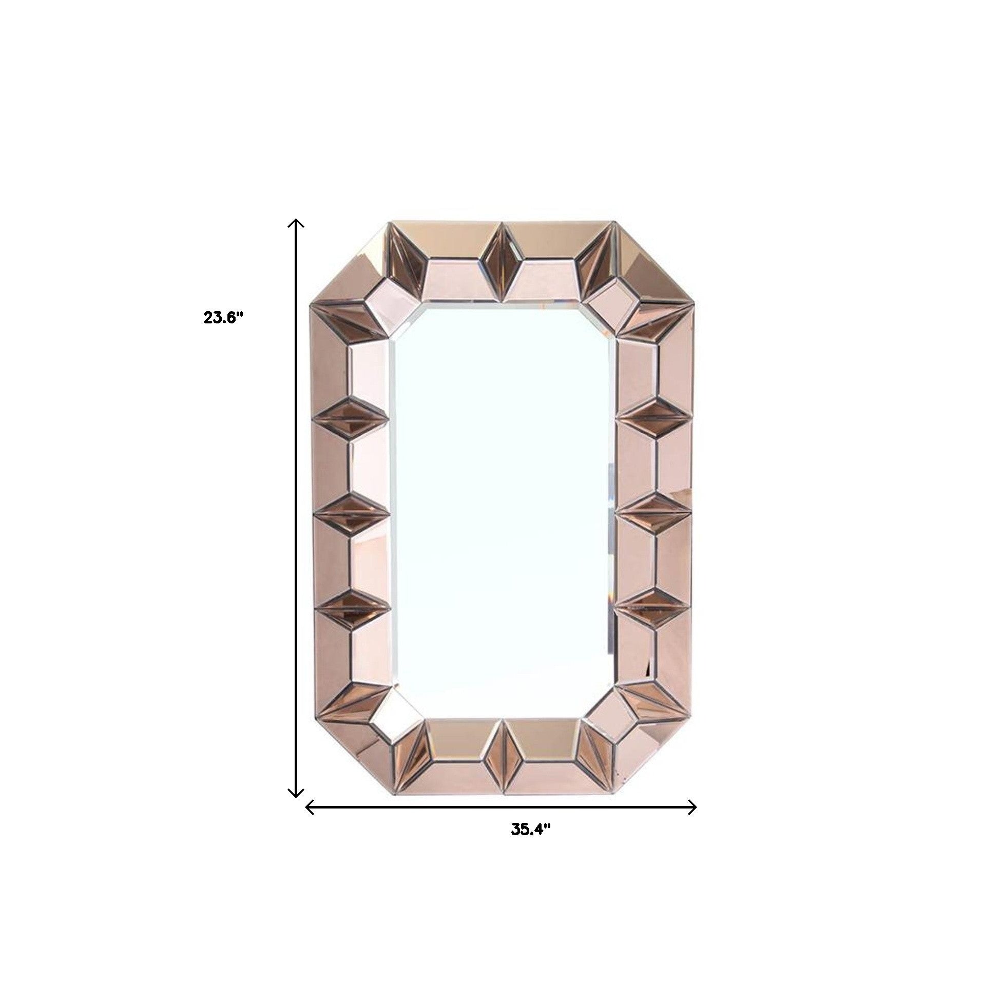 Rose Gold Geometric Frame Wall Mirror | 23.5