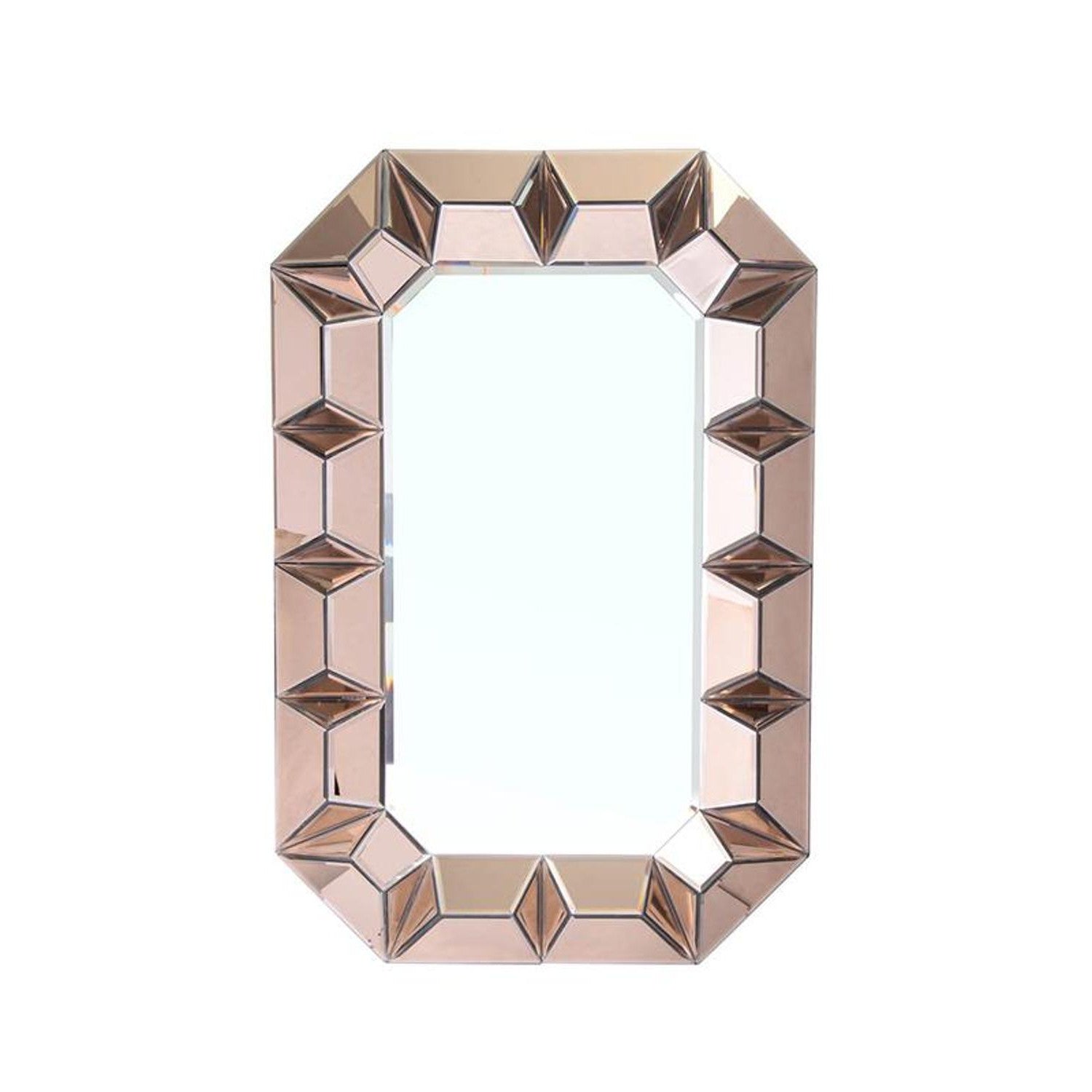 Rose Gold Geometric Frame Wall Mirror | 23.5