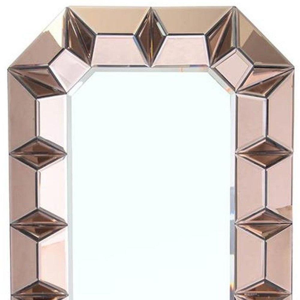 Rose Gold Geometric Frame Wall Mirror | 23.5