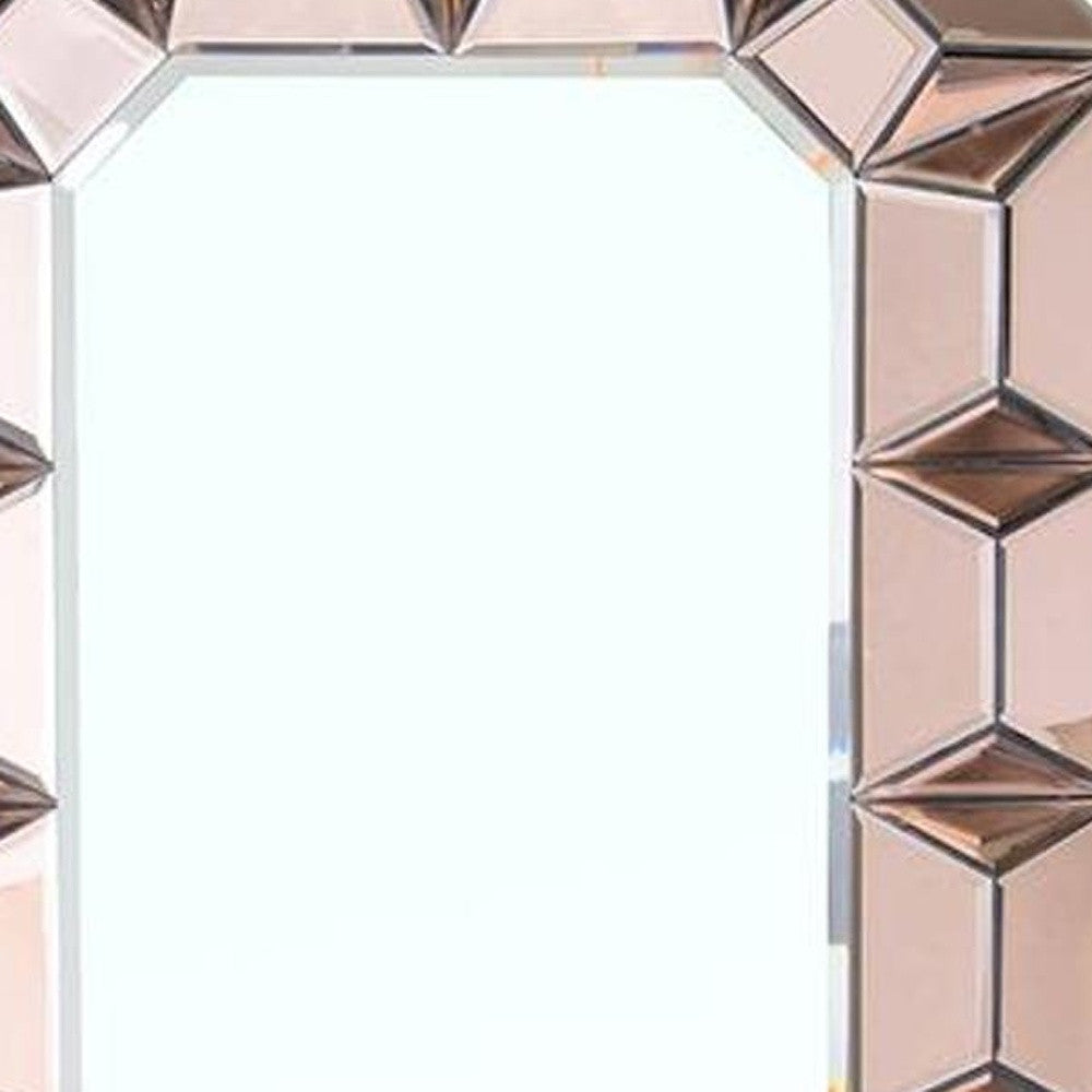 Rose Gold Geometric Frame Wall Mirror | 23.5