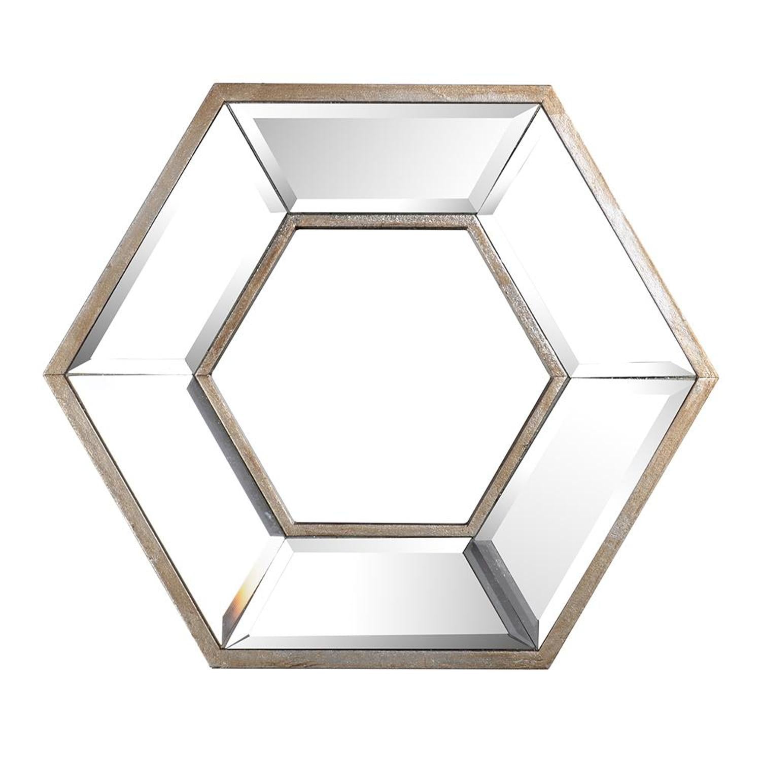 Silver Hexagon Accent Wall Mirror | 12