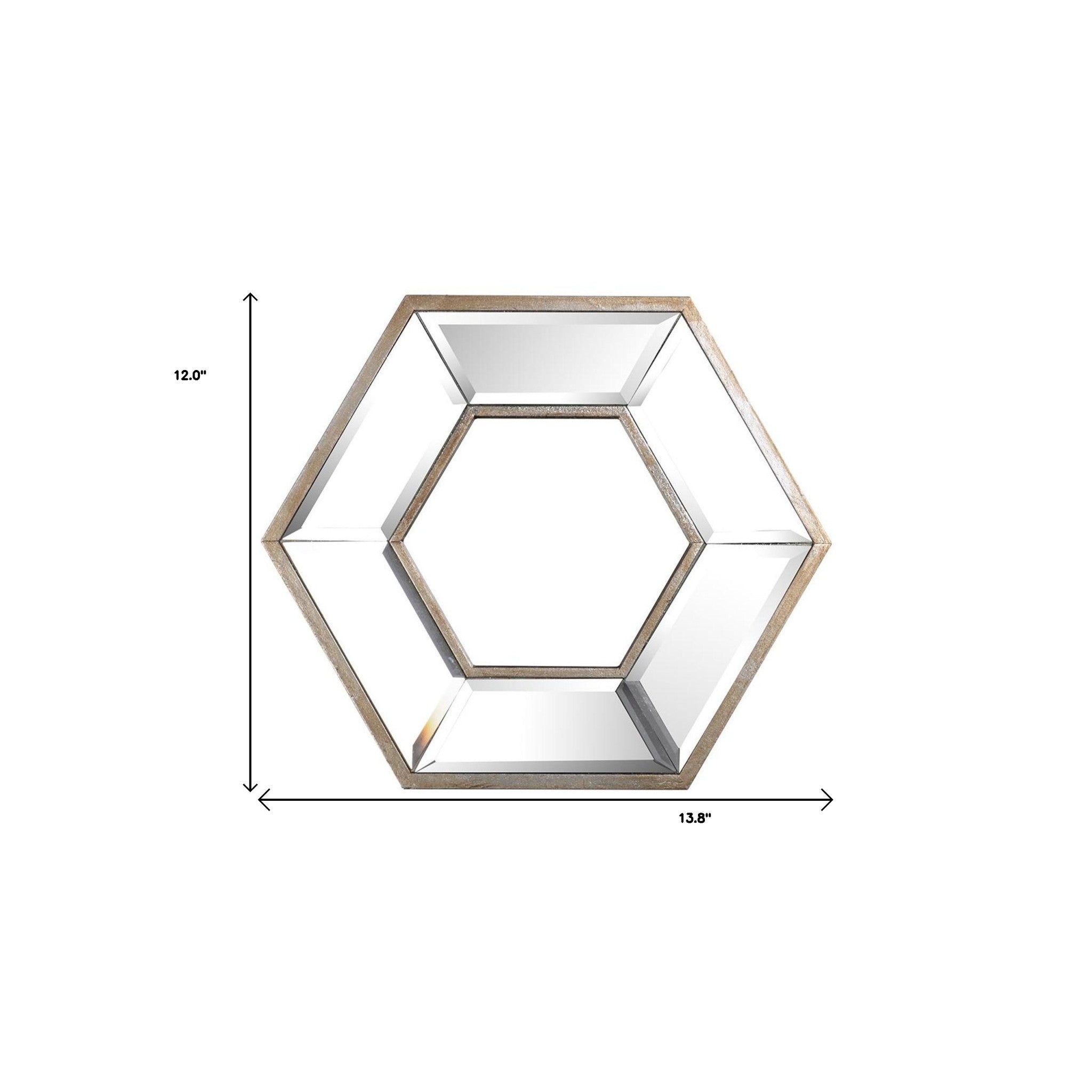 Silver Hexagon Accent Wall Mirror | 12