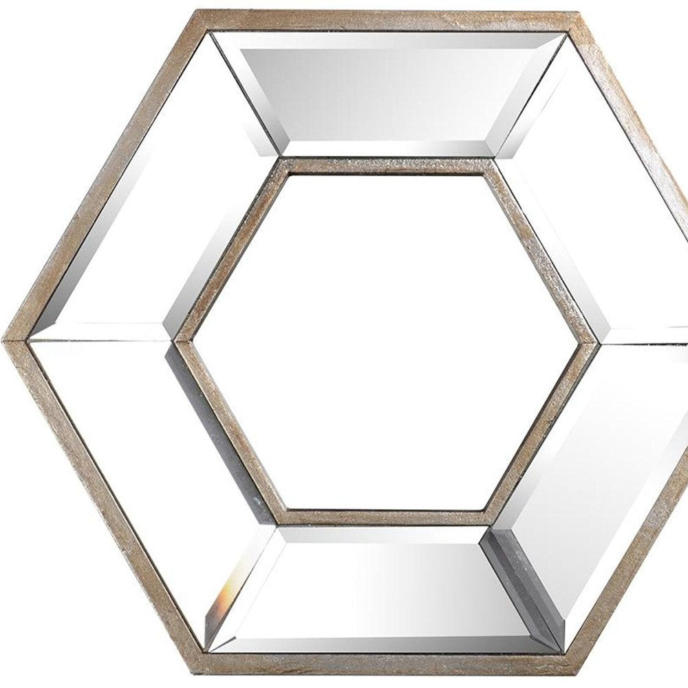 Silver Hexagon Accent Wall Mirror | 12