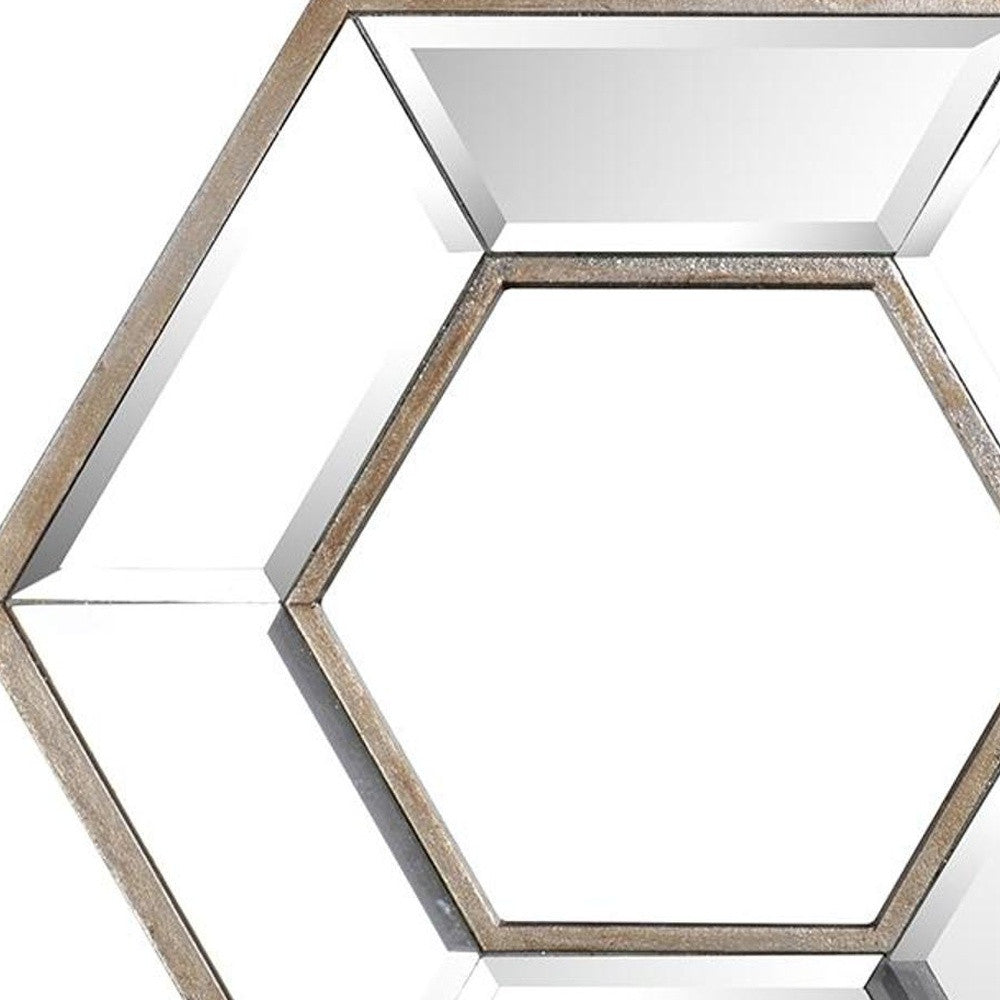 Silver Hexagon Accent Wall Mirror | 12