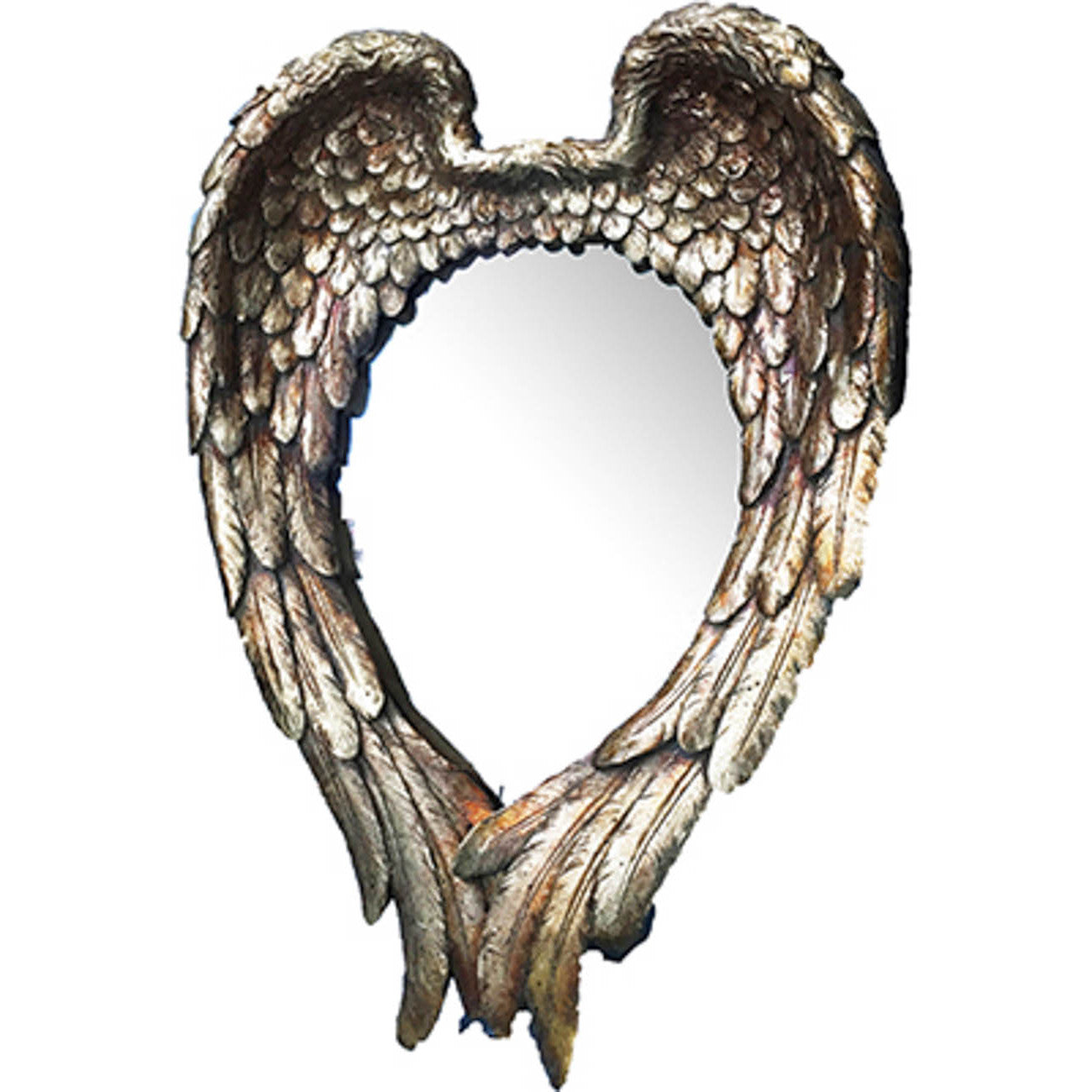 Gold Wing Pattern Heart Shaped Accent Wall Mirror | 16